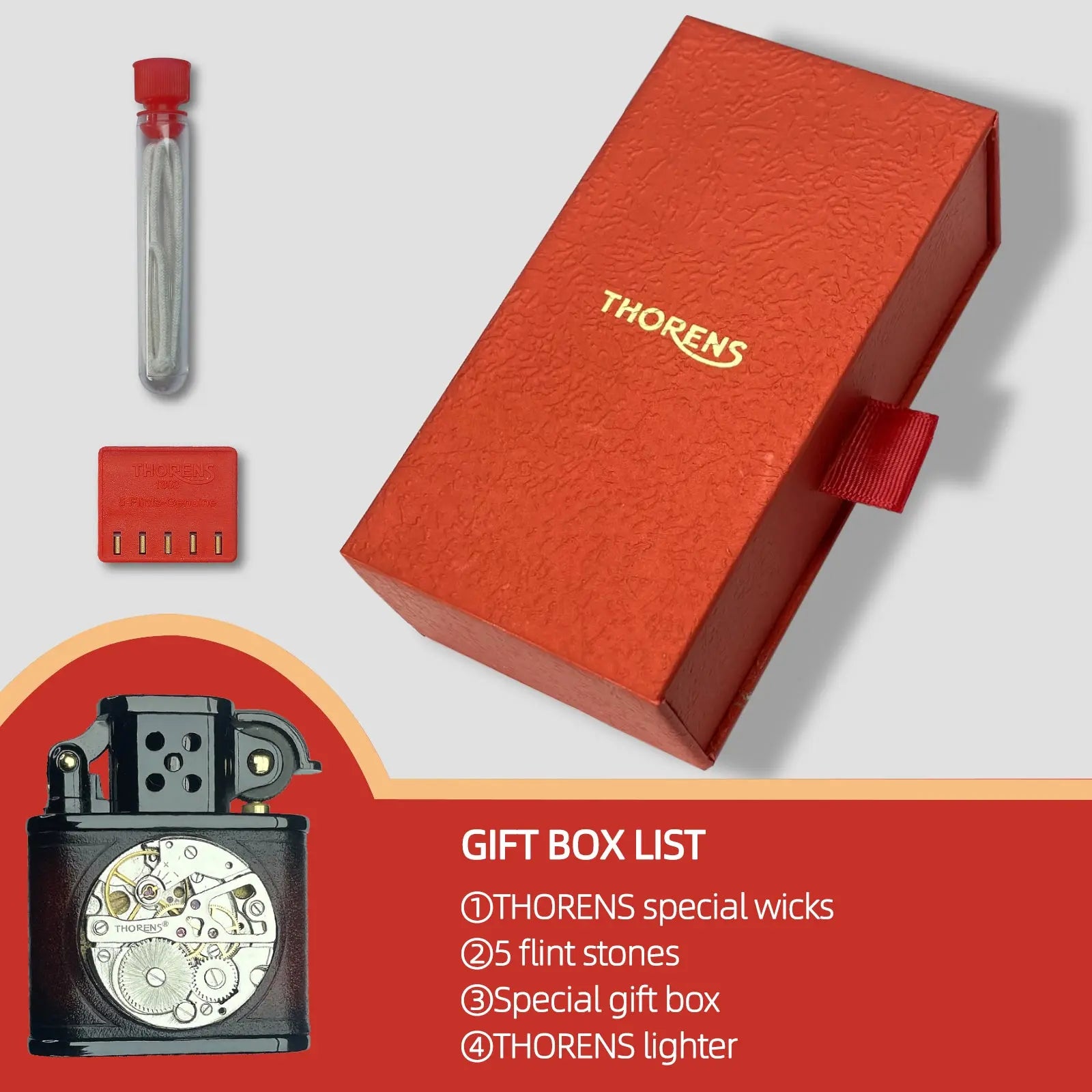 New Handcrafted Cowhide - Inlaid Movement - thorens lighter cigar lighter metal lighter brass lighter cool lighter lighter gift kerosene lighter classic lighter