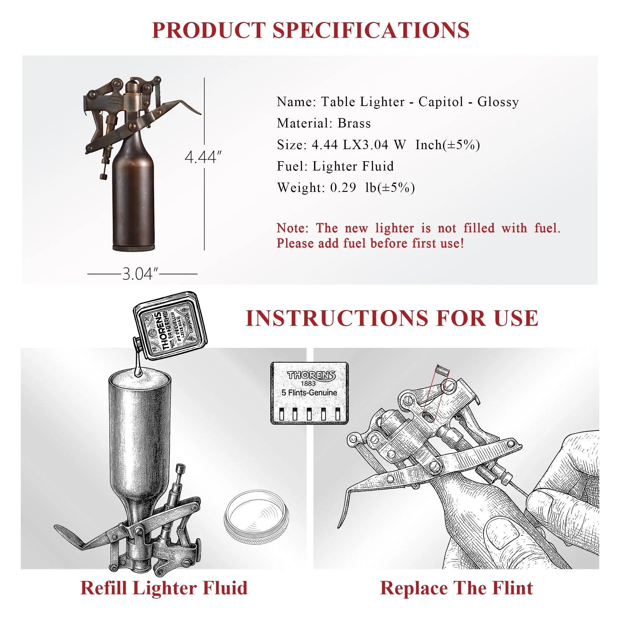 Table Lighter - Capitol - Glossy THORENS