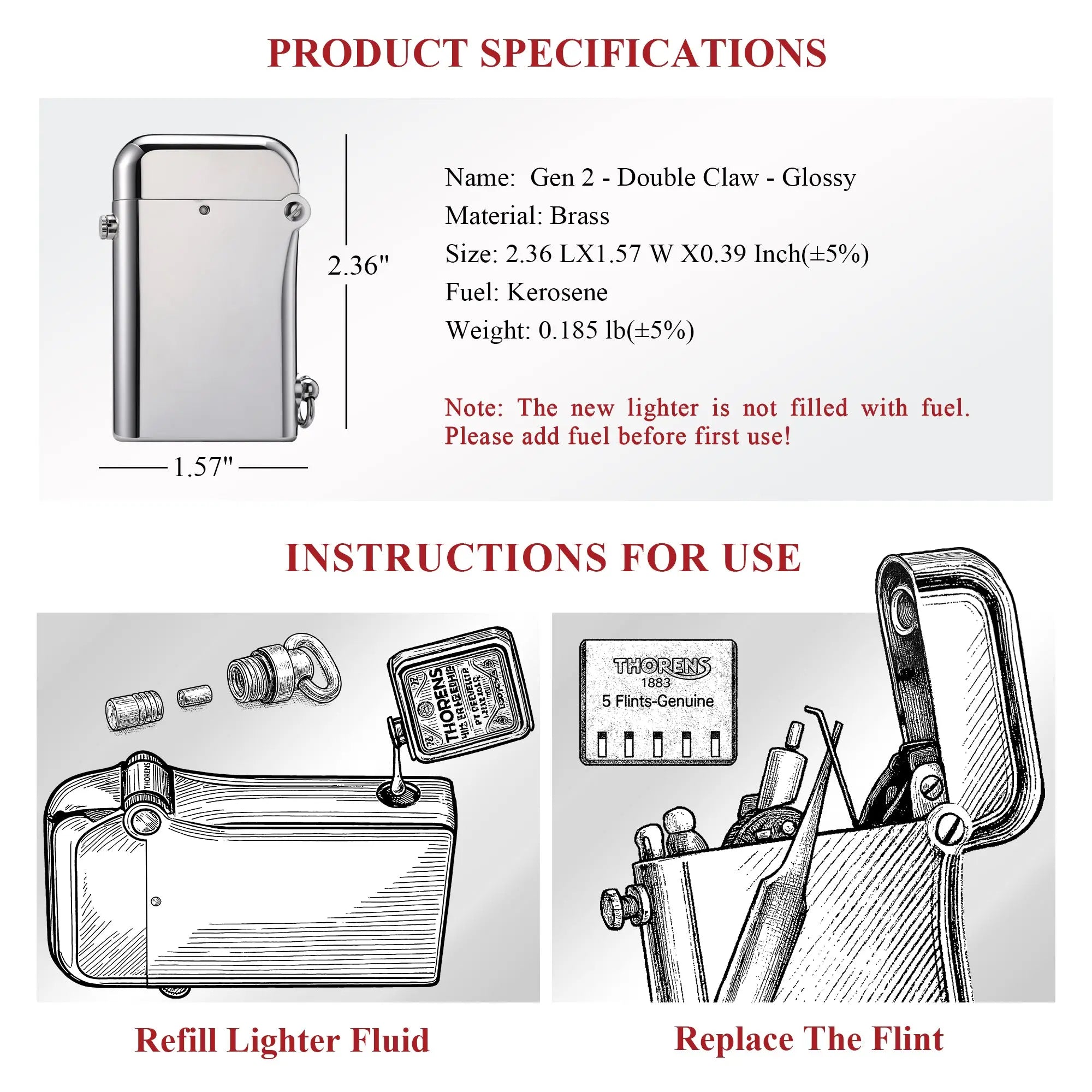 Gen 2 - Double Claw - Glossy - Silver THORENS