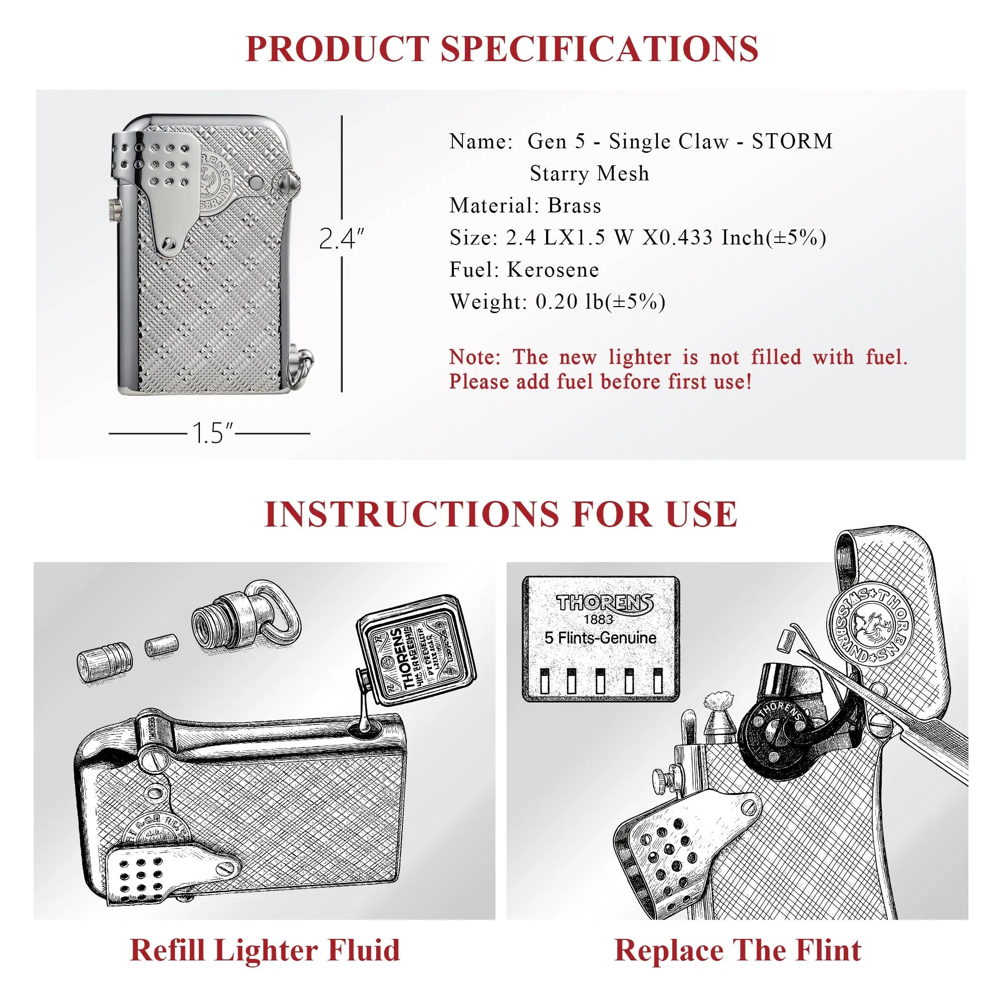 (NEW)Gen 5 - Single Claw - STORM - Starry Mesh THORENS