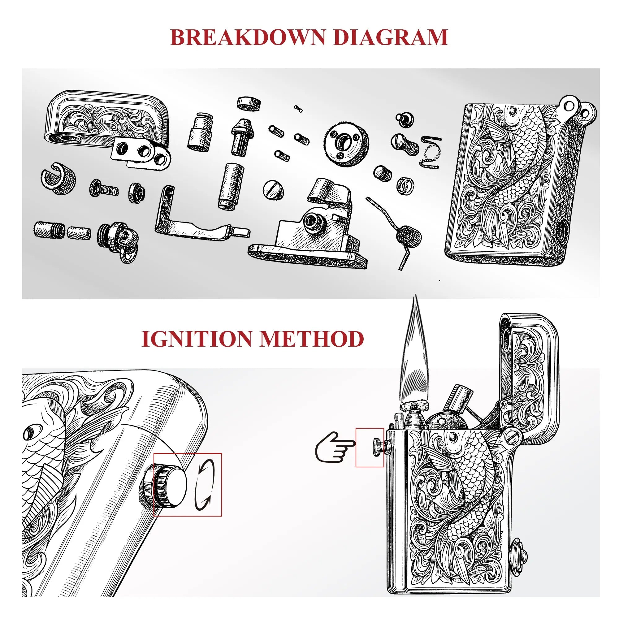 Gen 2 - Double Claw - Engraved Koi THORENS