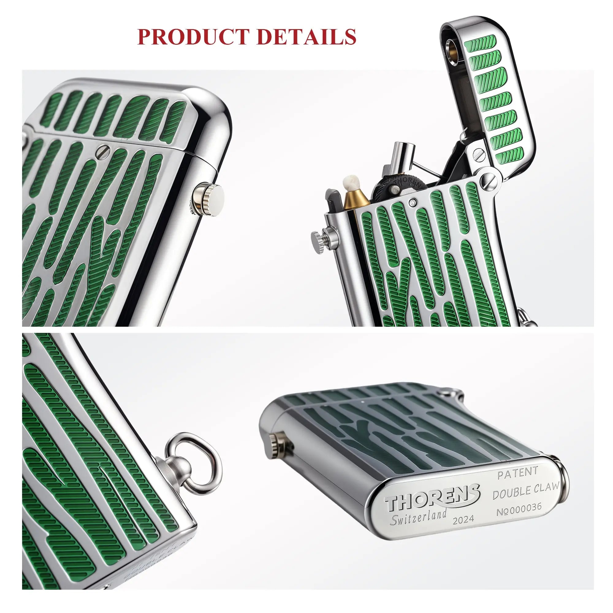 Gen 2 - Double Claw - Green Stripes - Silver THORENS