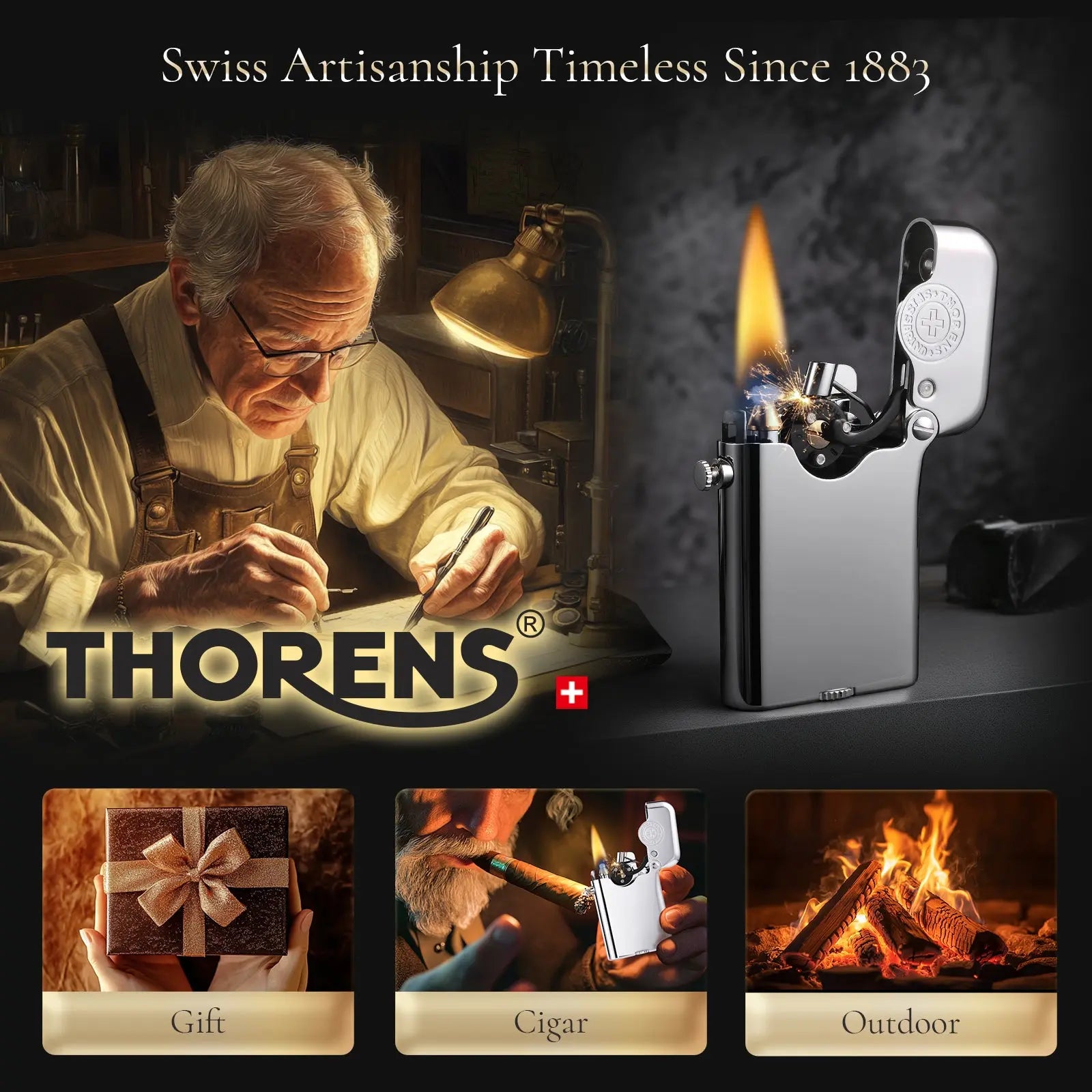 Gen 3 - Single Claw - Glossy with Brand Emblem (Bottom-fill) - Silver THORENS