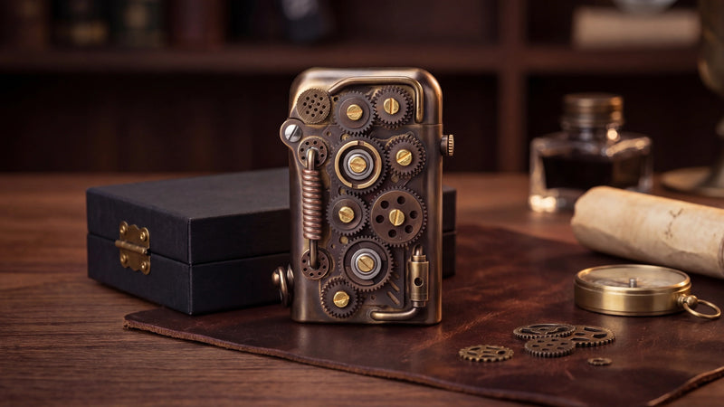 THORENS mechanical lighter styled as a premium gift for men under 30 with vintage desk accessories