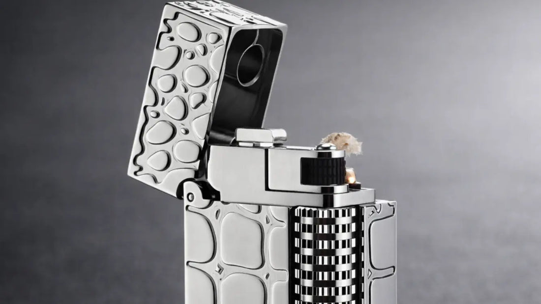 Side Slip Narrow Crocodile Pattern Lighter |Refillable Fluid Lighter Guide THORENS-USA