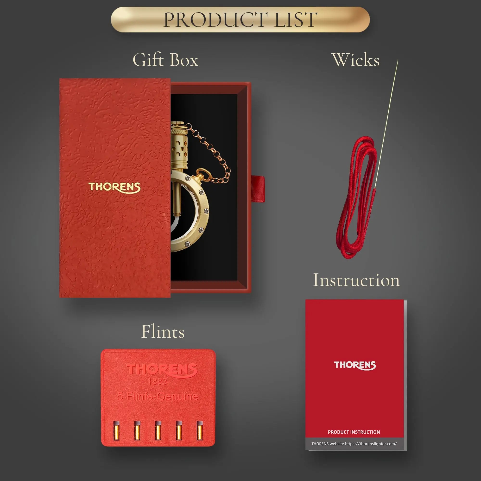 Round - Pocket Watch Lighter - Copper Color THORENS