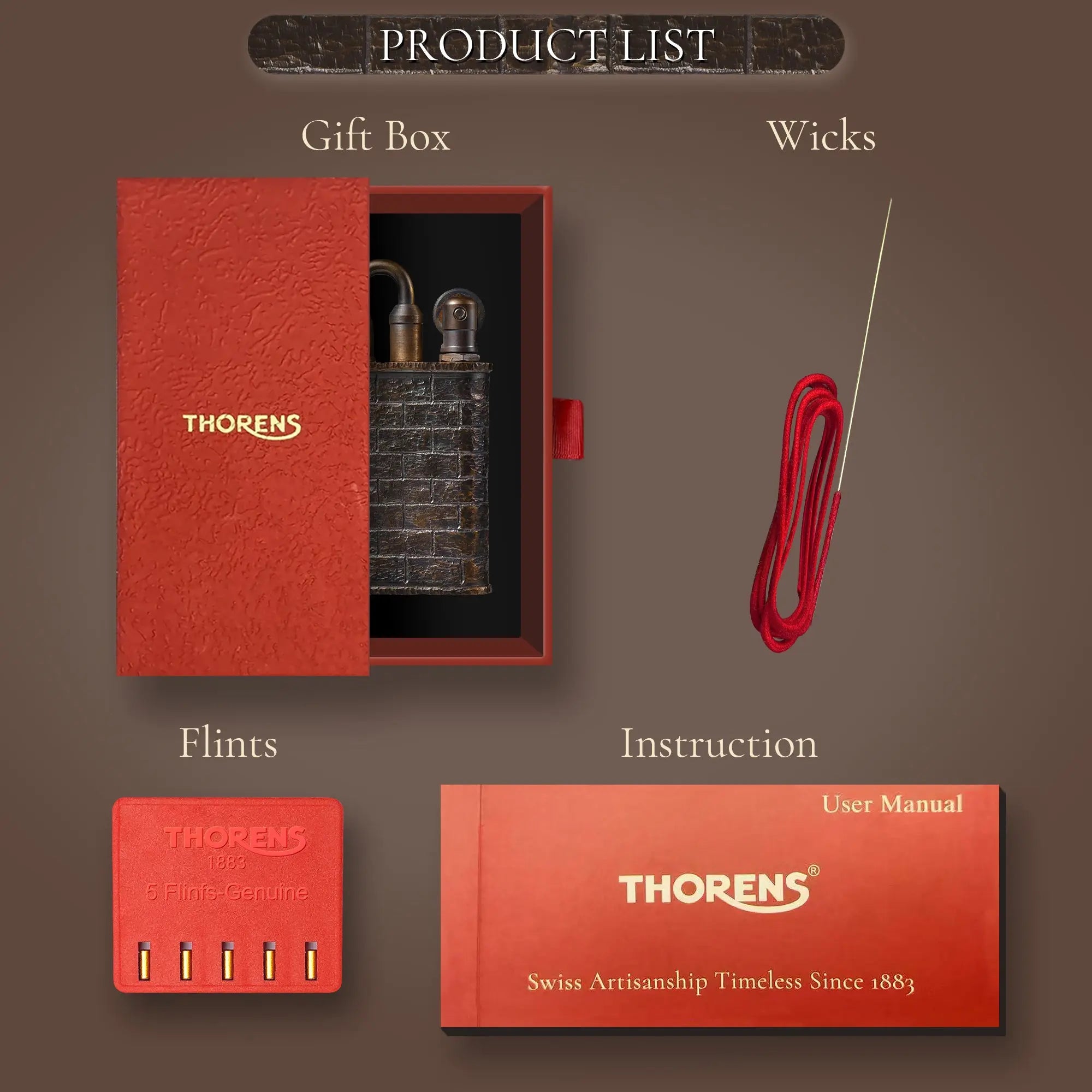 Lockflame - Hand-carved Brick Wall THORENS Lighter Official Site
