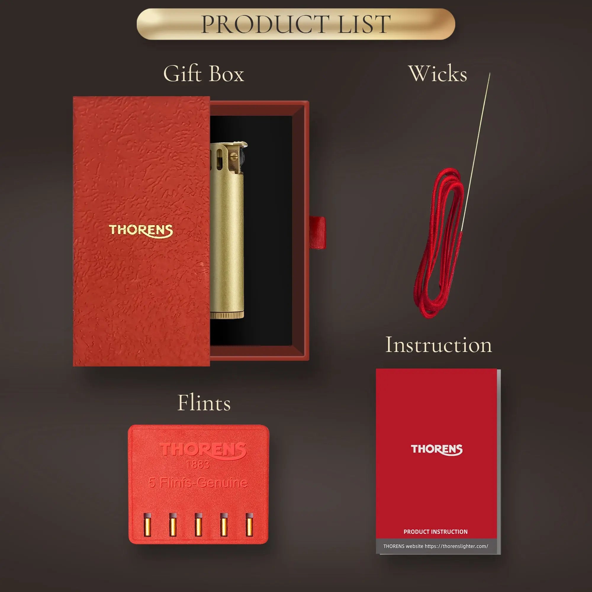 NEW THORENS One-button Press Thin Lighter NEW THORENS