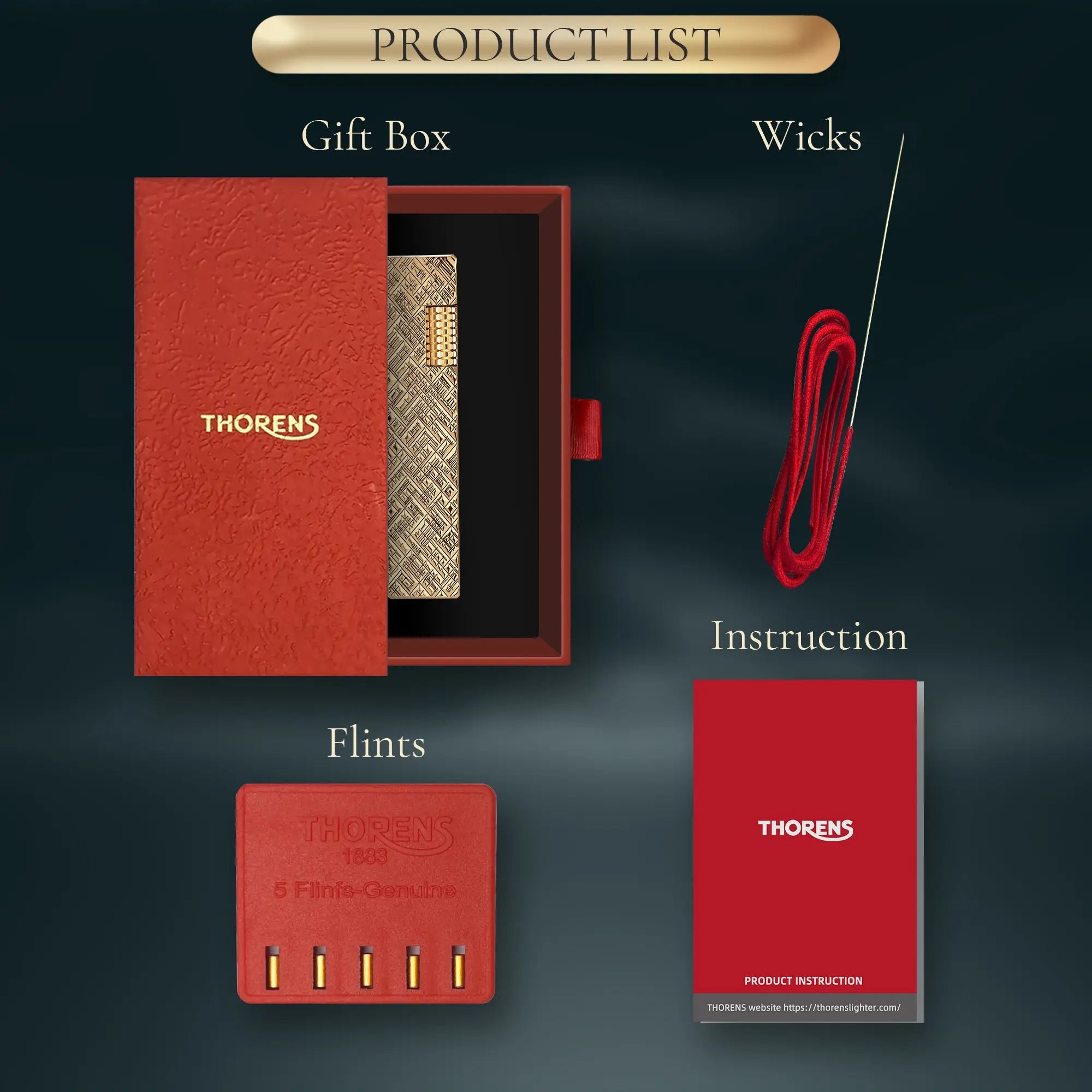 Side Slip - Rectangular Lighter - Golden Etch THORENS