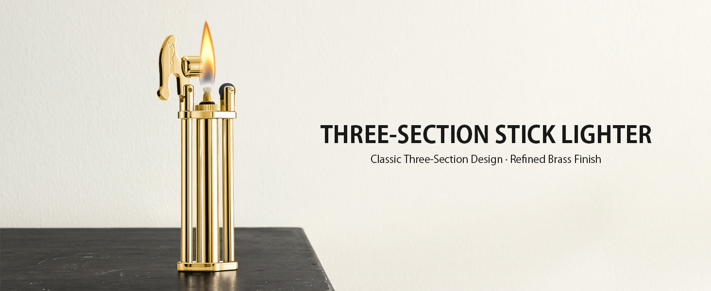 Three-Section Stick Lighter - Gold