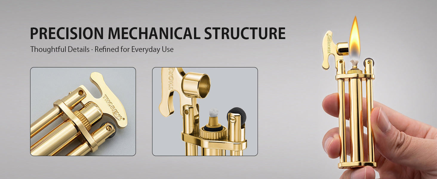 Three-Section Stick Lighter - Gold