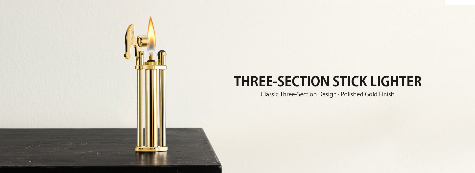 3단 스틱 라이터 - 골드