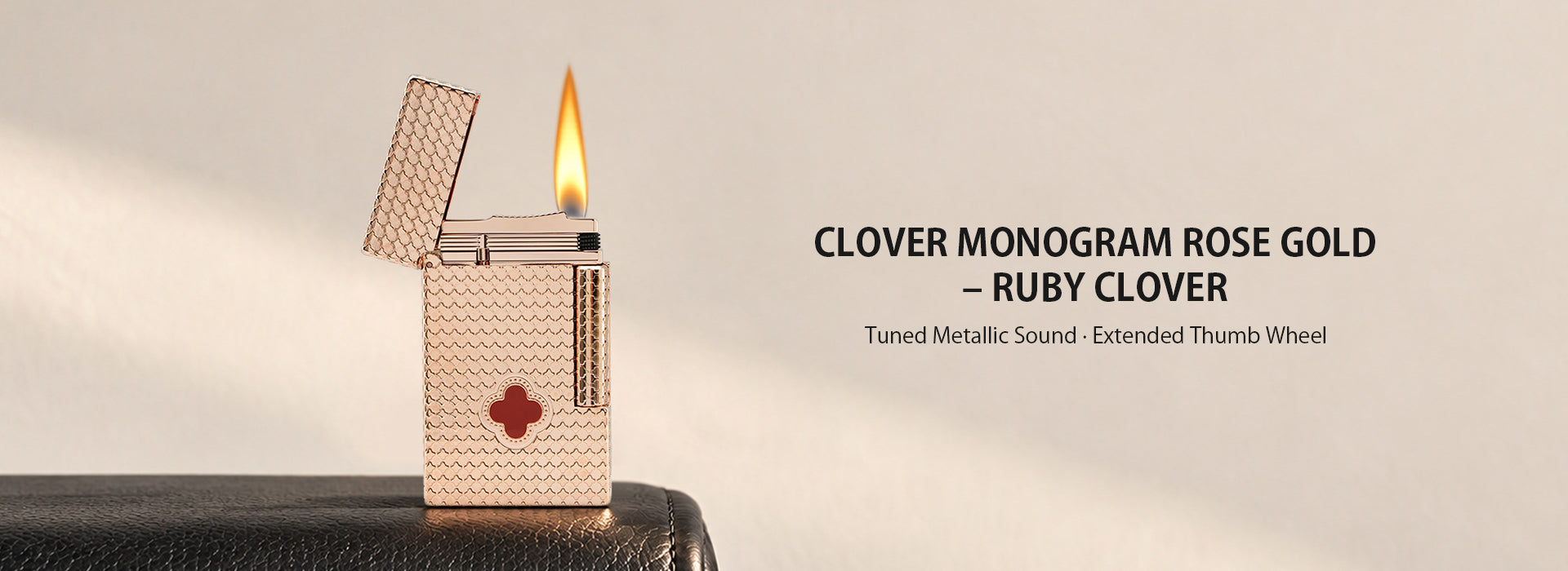 Clover Monogram Rose Gold- Ruby Clover