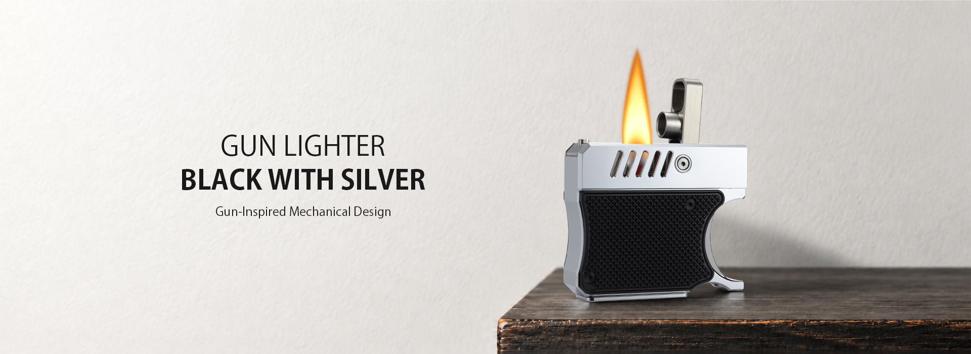 Gun Lighter - Black With Silver(Once Sold Out, It’s Gone Forever)