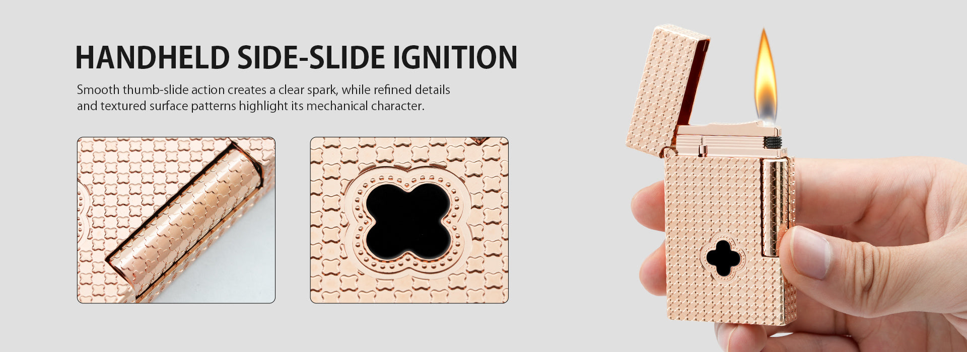 Clover Monogram Rose Gold  - Onyx Clover