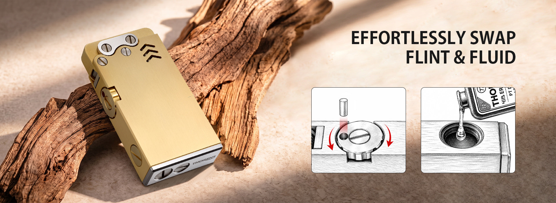Ejection Lighter - Brass Finish