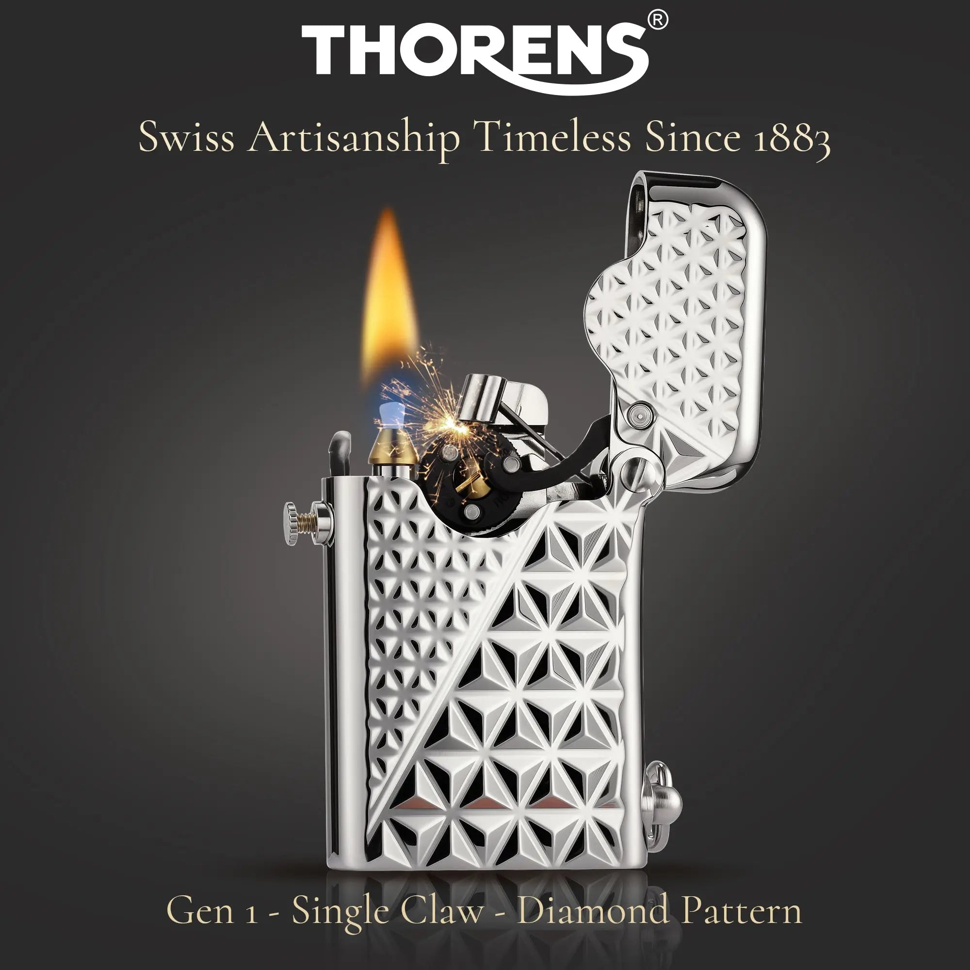 Gen 1 - Single Claw - Diamond Pattern - Silver THORENS
