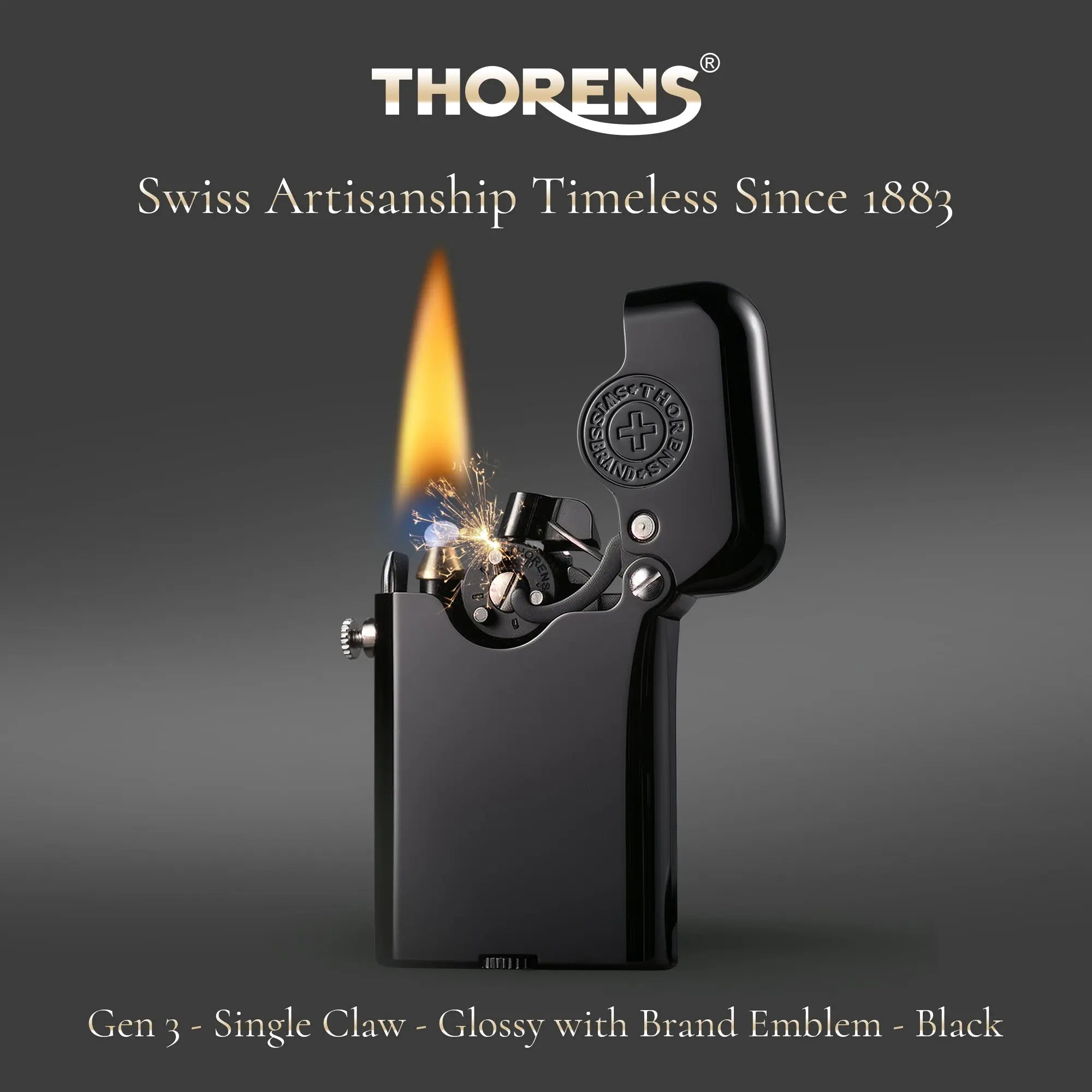 Gen 3 - Single Claw - Glossy with Brand Emblem - Black THORENS