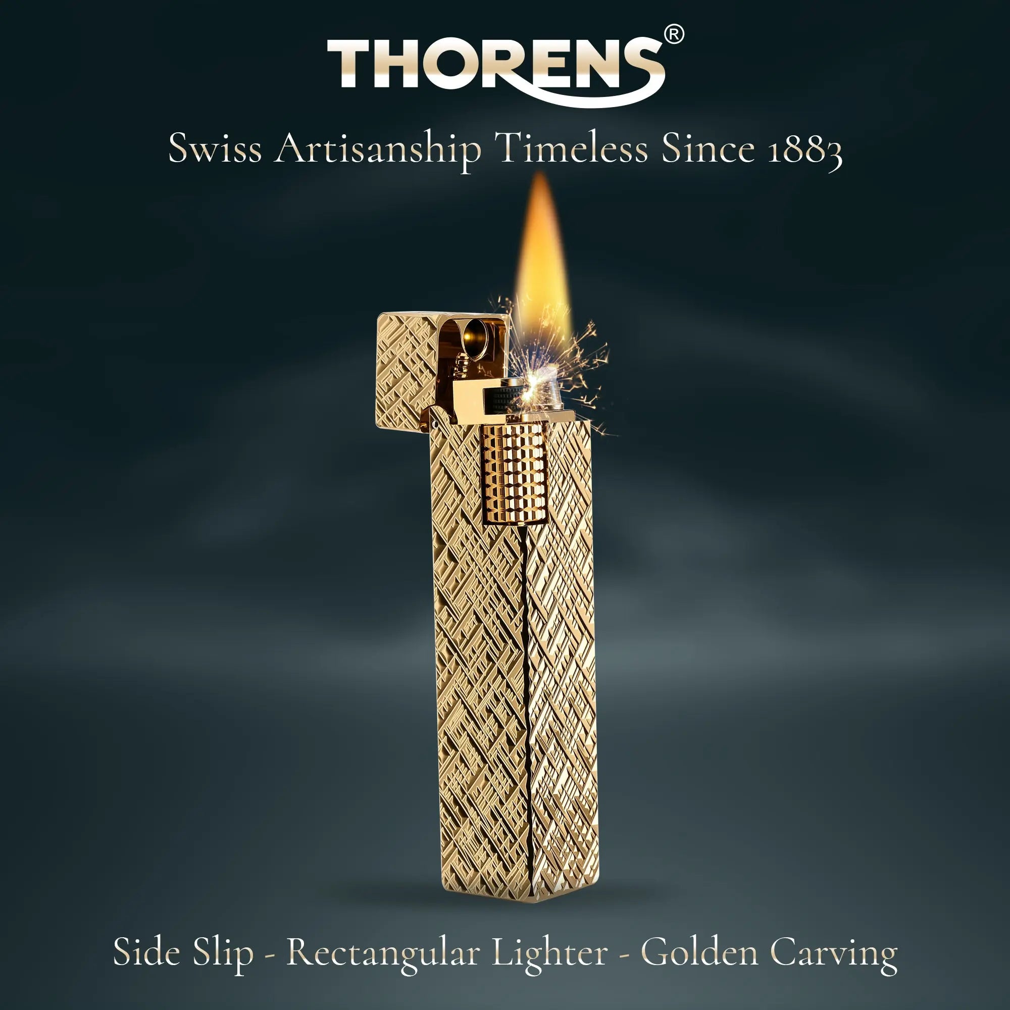 Side Slip - Rectangular Lighter - Golden Etch THORENS