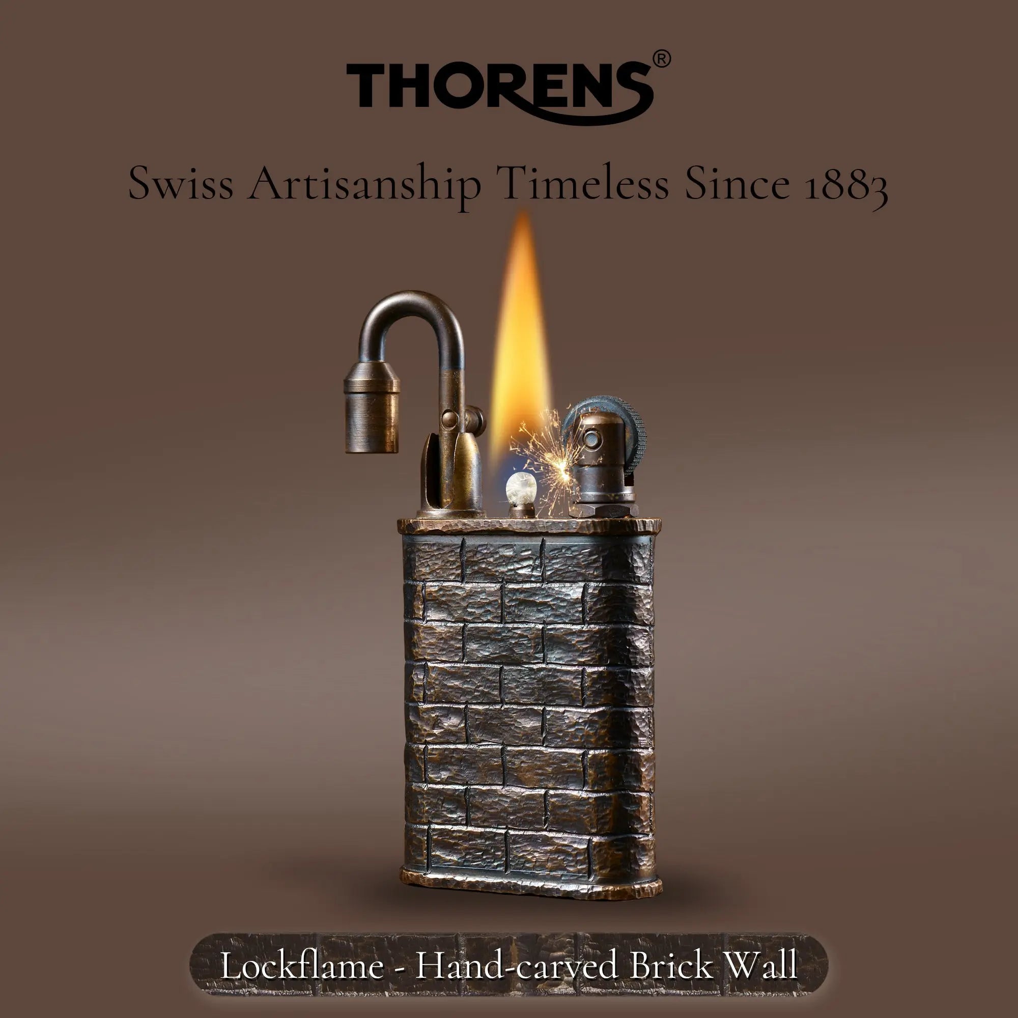 Lockflame - Hand-carved Brick Wall THORENS Lighter Official Site