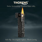 Side Slip - Rectangular Lighter - Black Carving THORENS