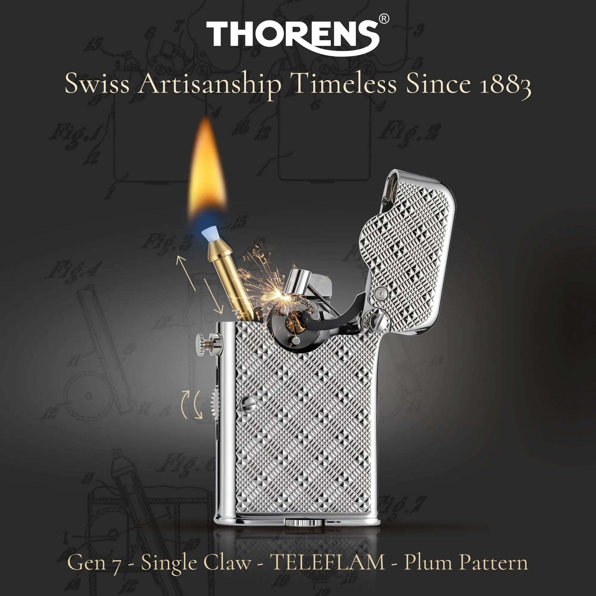 Single CLAW TELEFLAW lighter pipe lighter Brass Lighter Thorens Lighter Metal Lighter Famous Lighter Cigar Lighter Vintage Lighter elite lighter classic lighter refillable lighter reusable lighter