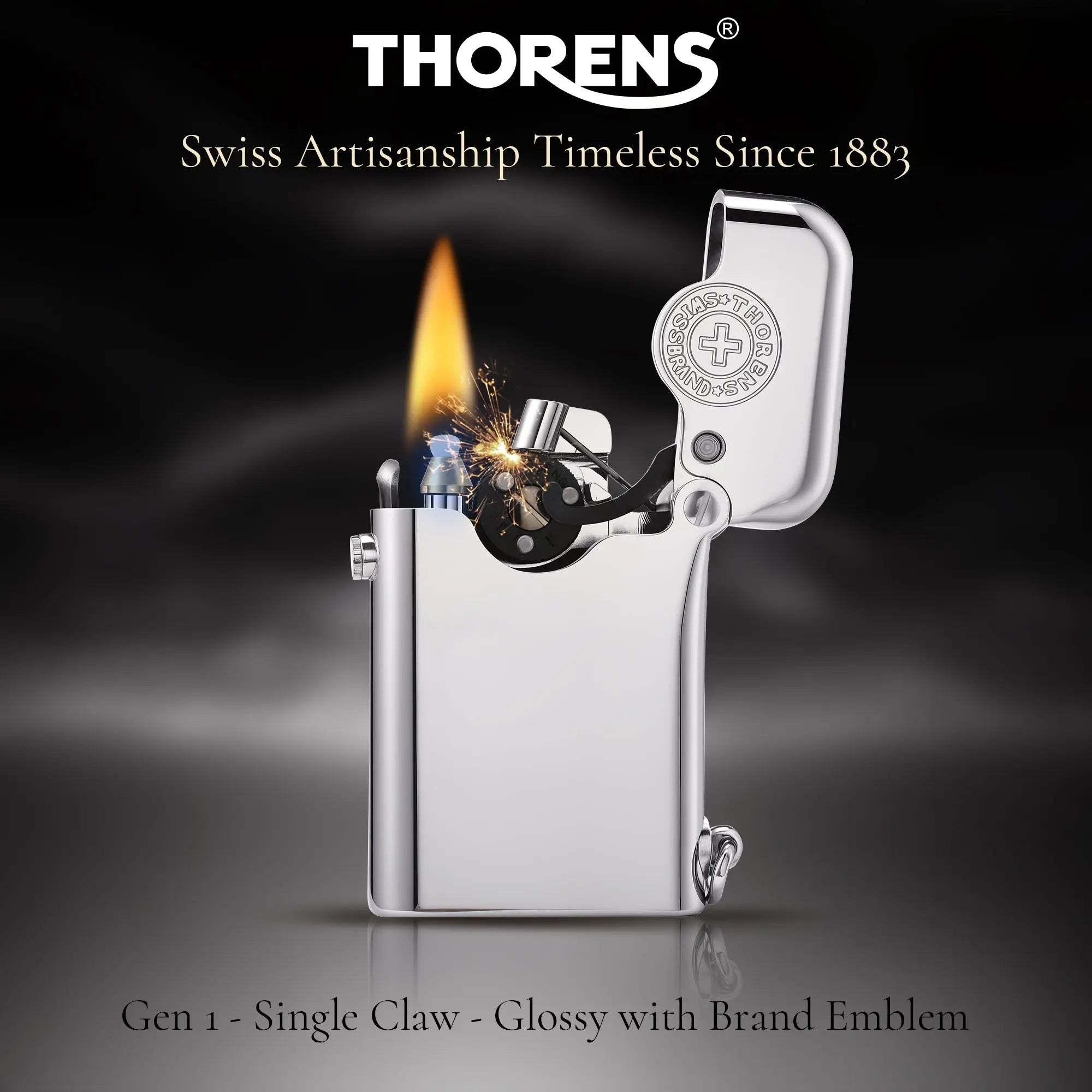 Gen 1 - Single Claw - Glossy with Brand Emblem - Silver THORENS