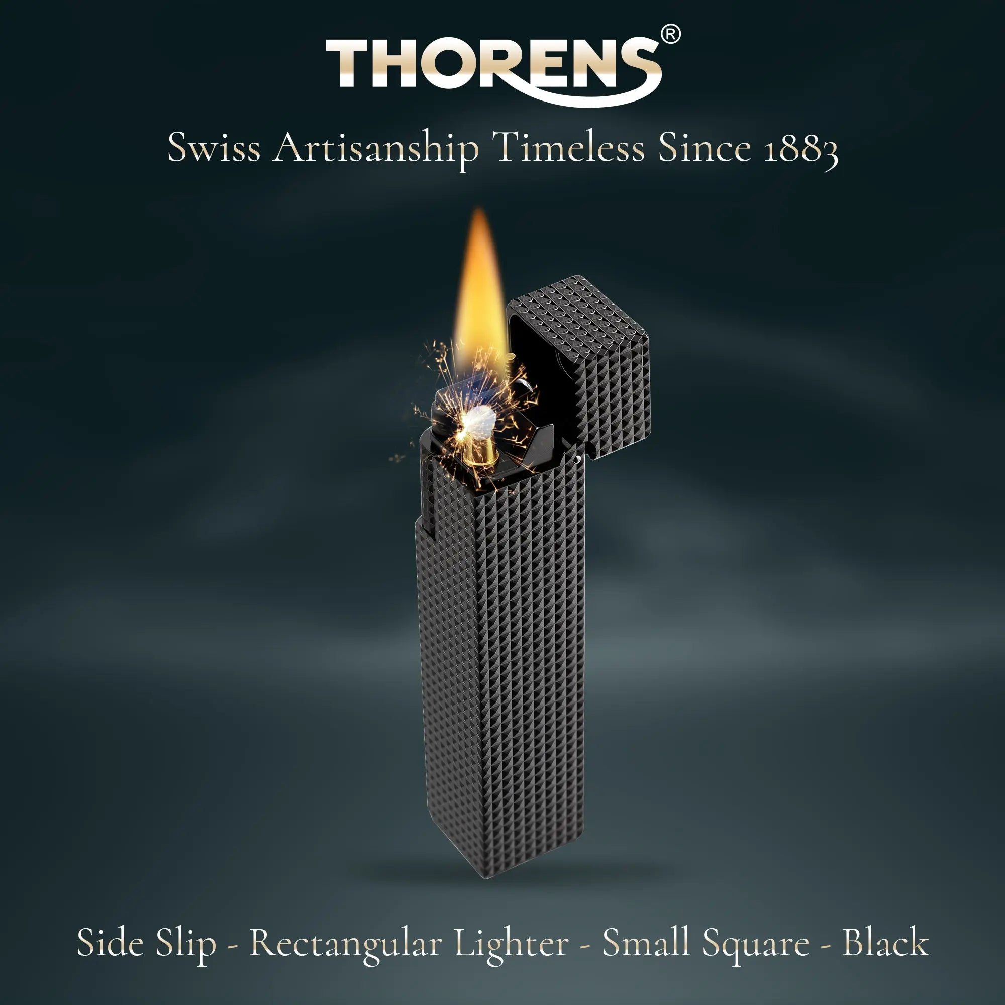 Side Slip - Rectangular Lighter - Small Square - Black THORENS
