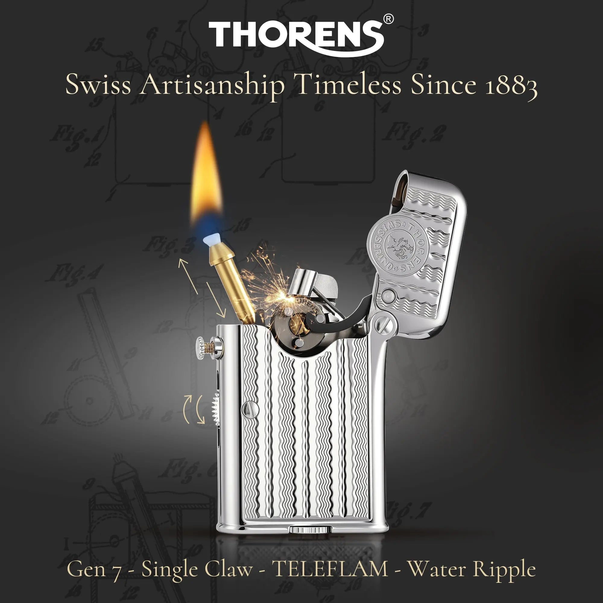 Single CLAW TELEFLAW lighter pipe lighter Brass Lighter Thorens Lighter Metal Lighter Famous Lighter Cigar Lighter Vintage Lighter elite lighter classic lighter refillable lighter reusable lighter