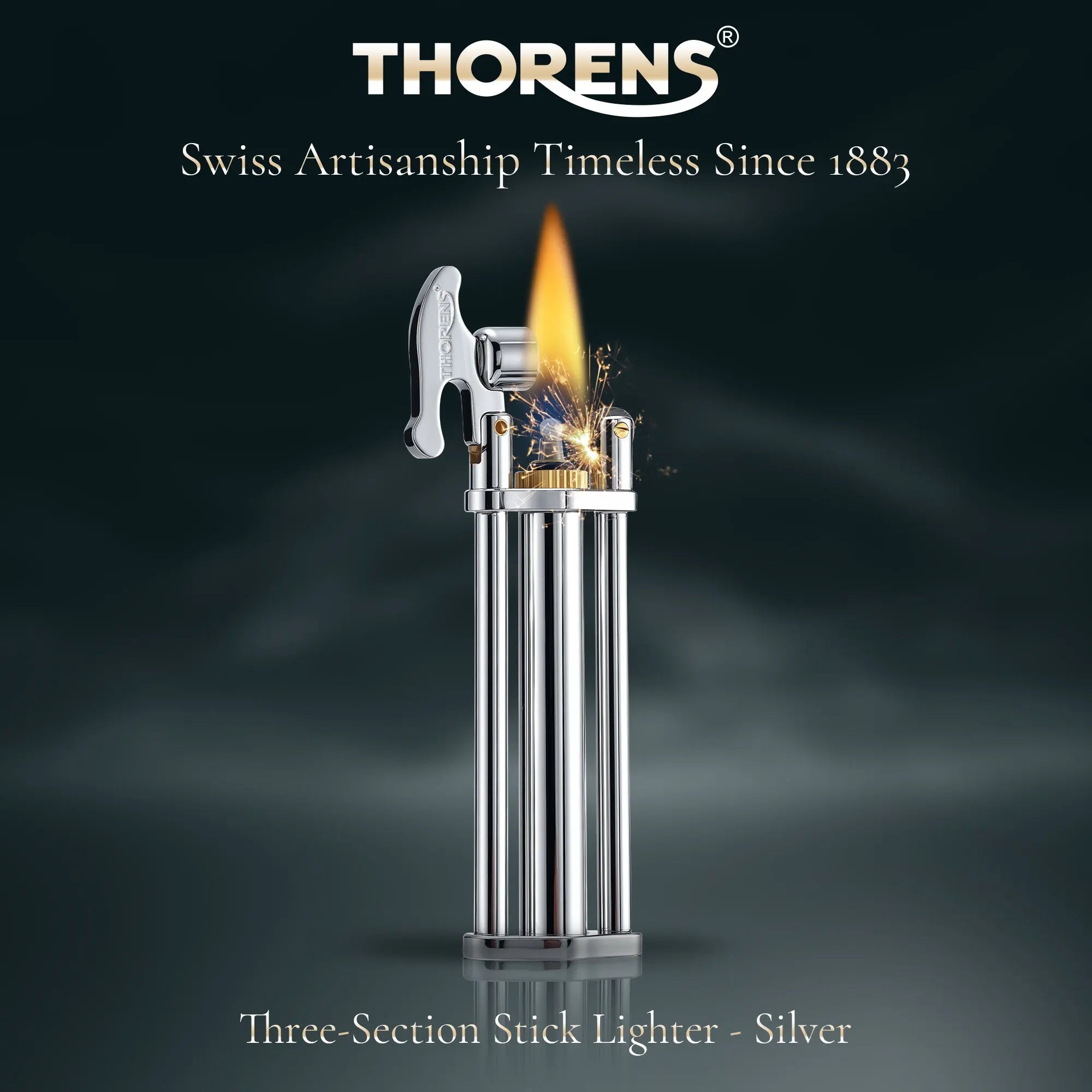 Three-Section Stick Lighter - Silver THORENS