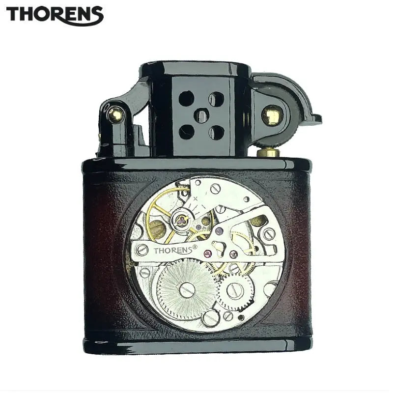 New Handcrafted Cowhide - Inlaid Movement - thorens lighter cigar lighter metal lighter brass lighter cool lighter lighter gift kerosene lighter classic lighter