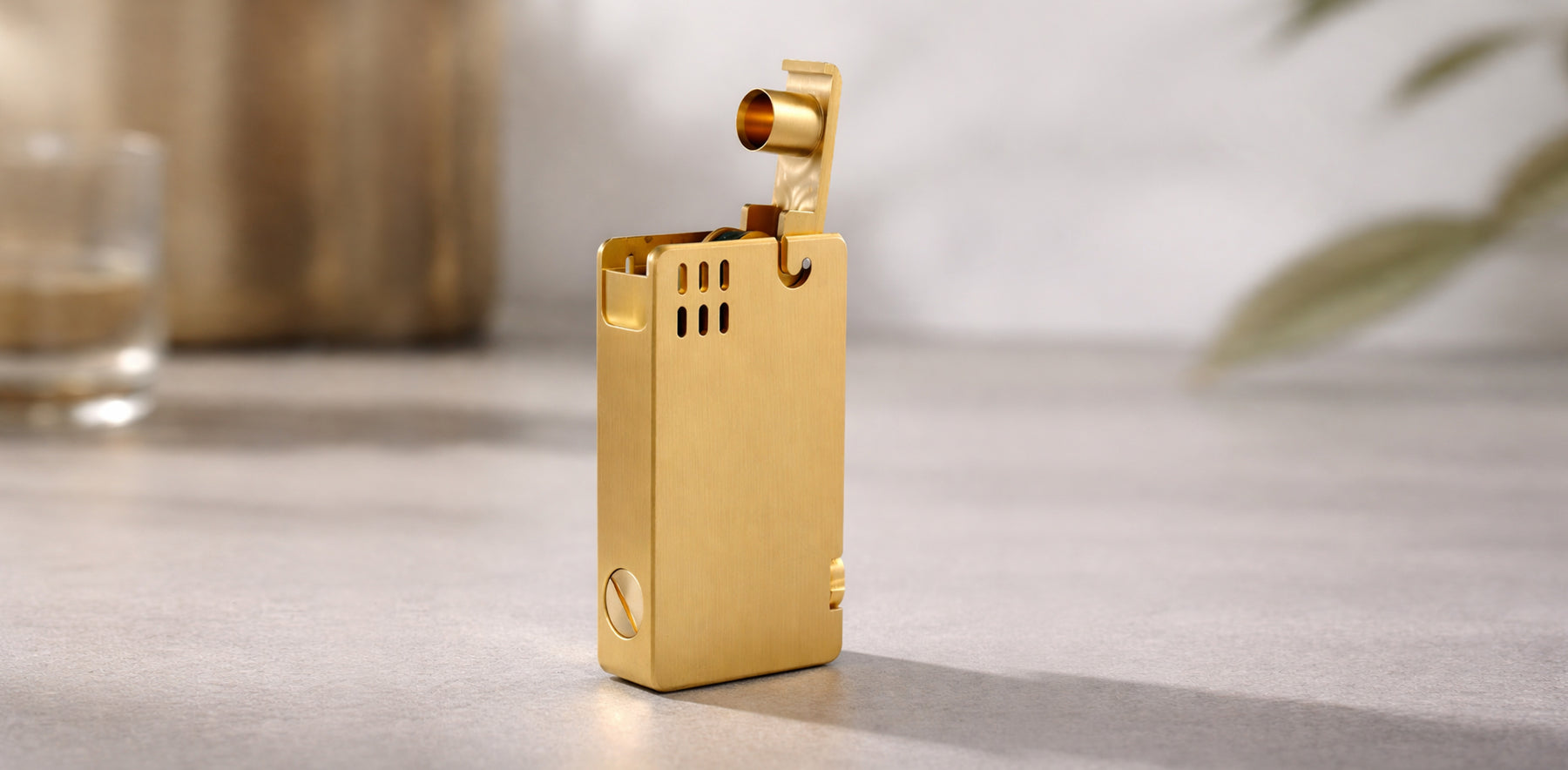 ASPREY Lighter - Glossy -  Brass Finish
