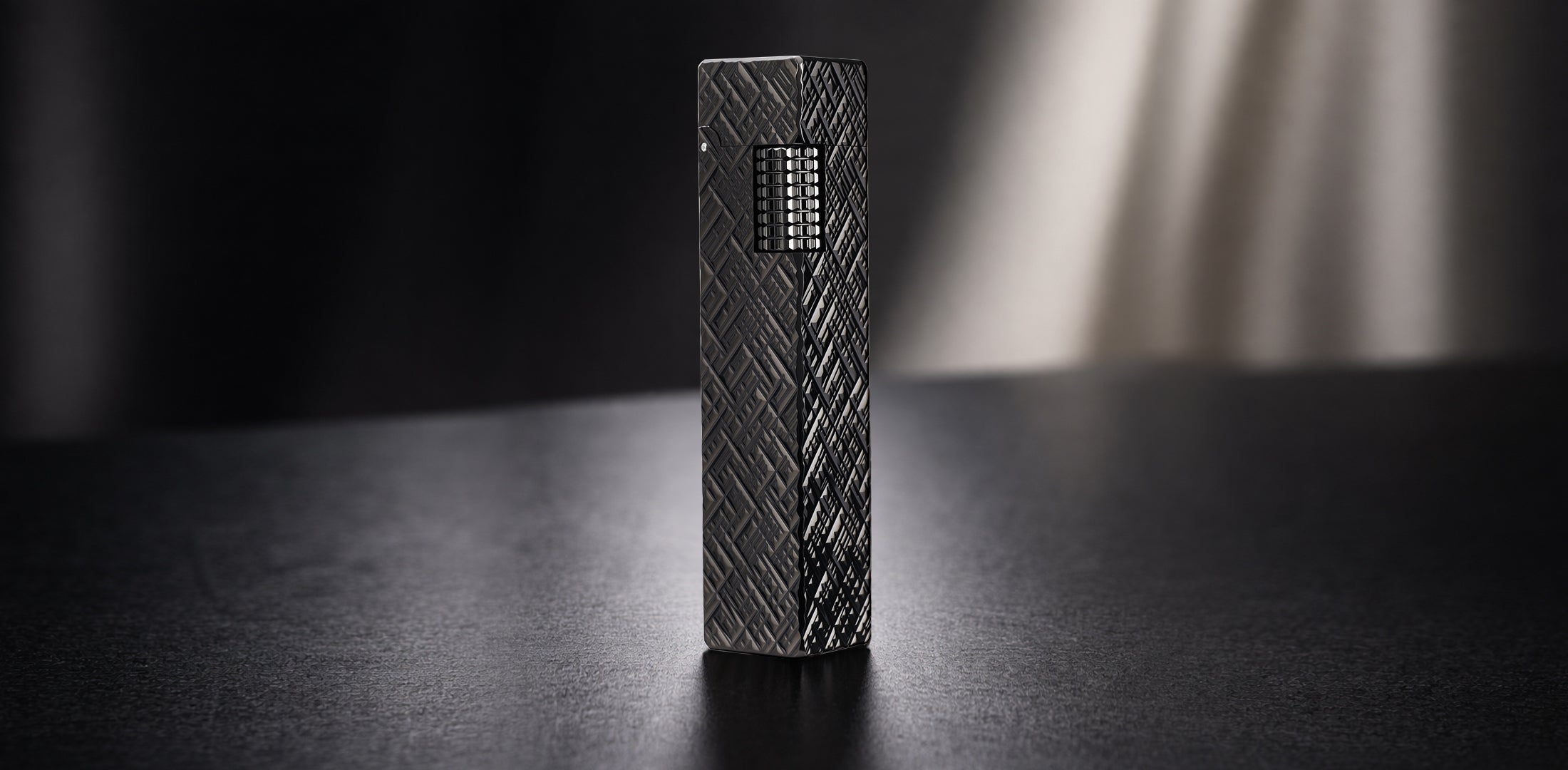 Side Slip - Rectangular Lighter - Black Carving