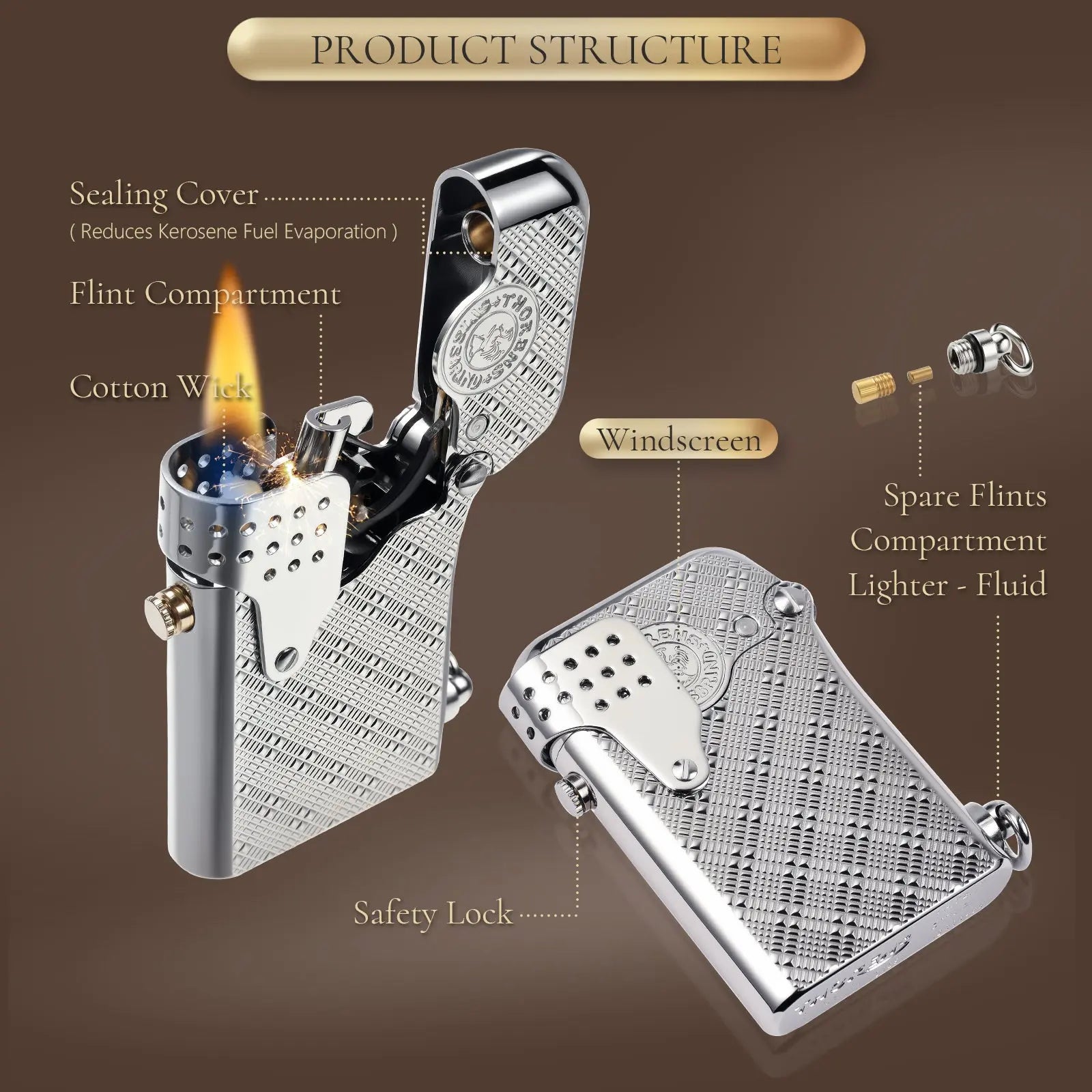 Single CLAW storm windproof lighter classic lighter Brass Lighter Thorens Lighter Metal Lighter Famous Lighter Cigar Lighter Vintage Lighter elite lighter refillable lighter reusable lighter