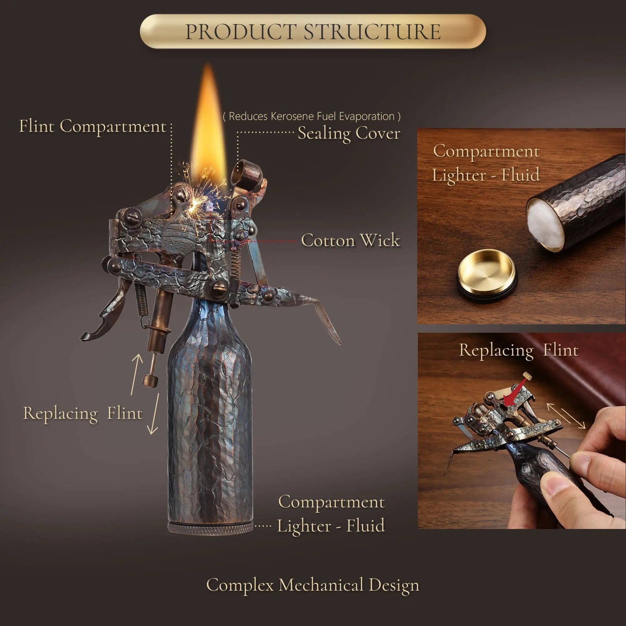 2025 New Products｜ Trench Lighter - Capitol - Hand Carved Cracks THORENS