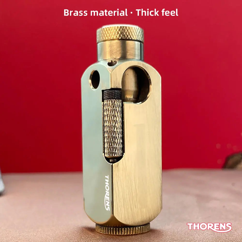 NEW THORENS Flamido Peace Hotel Creative Personality brass Trench Pipe Machine etched kerosene lighter THORENS-USA