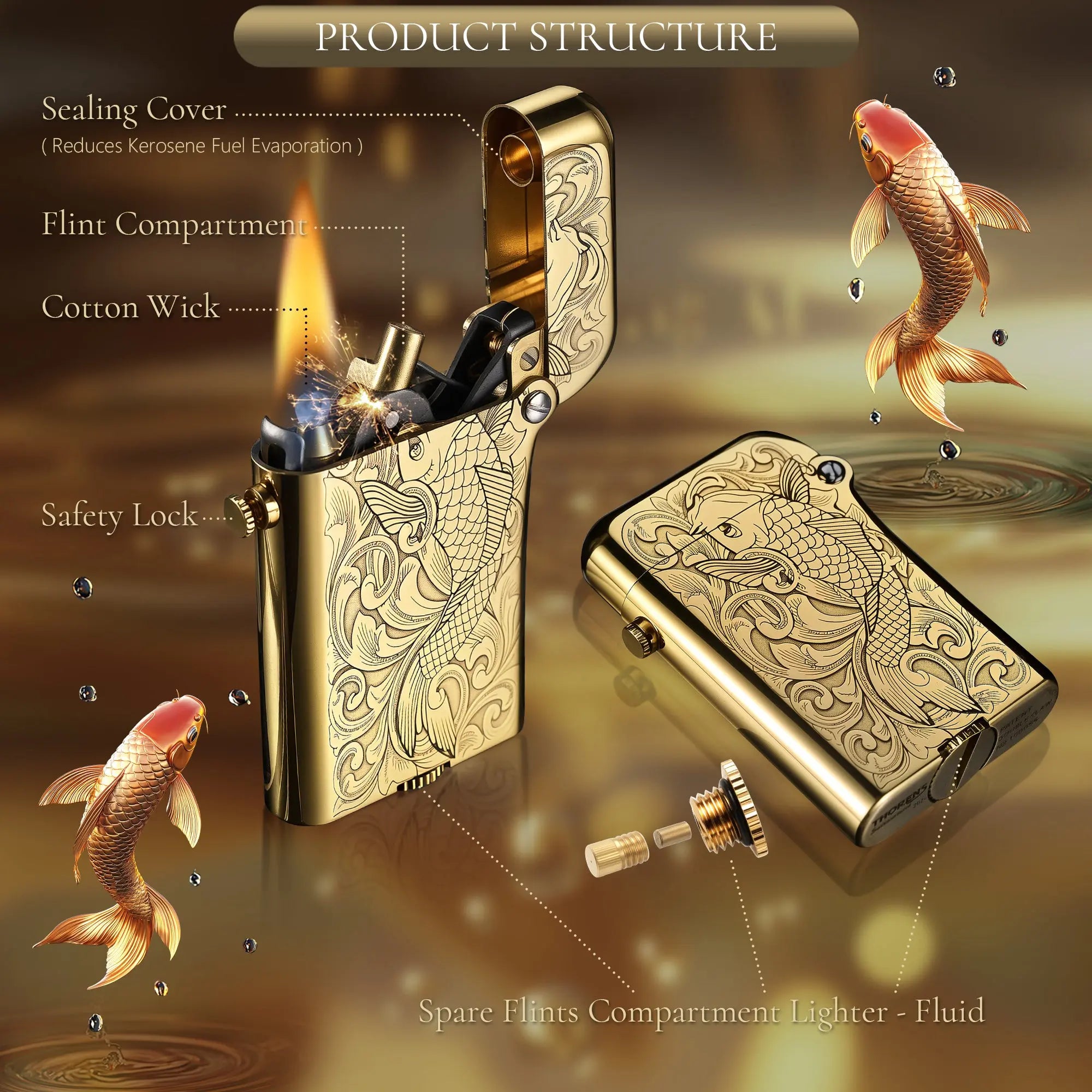 Gen 4 - Double Claw - Engraved Koi Pattern THORENS