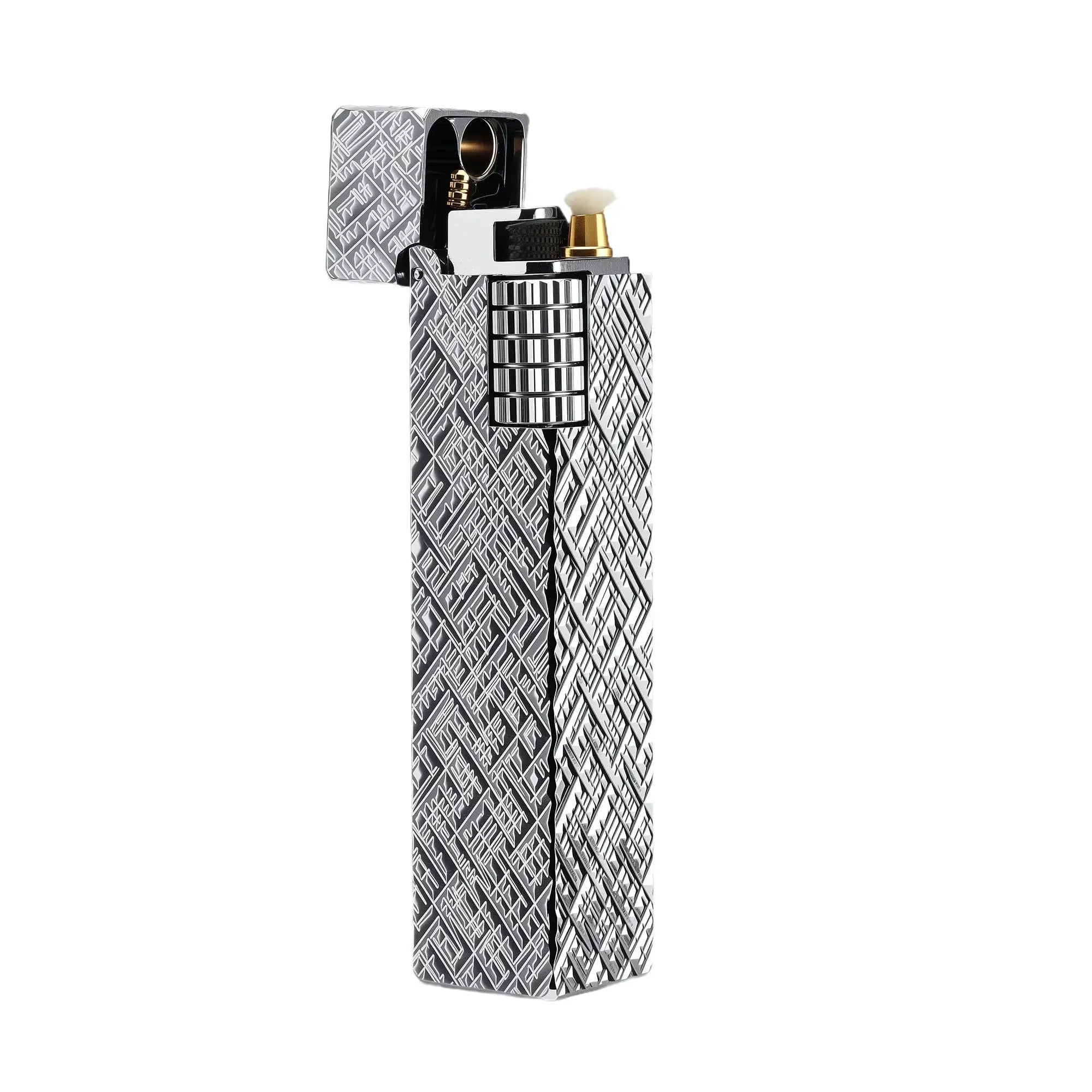 Side Slip - Rectangular Lighter - Silver Carving THORENS
