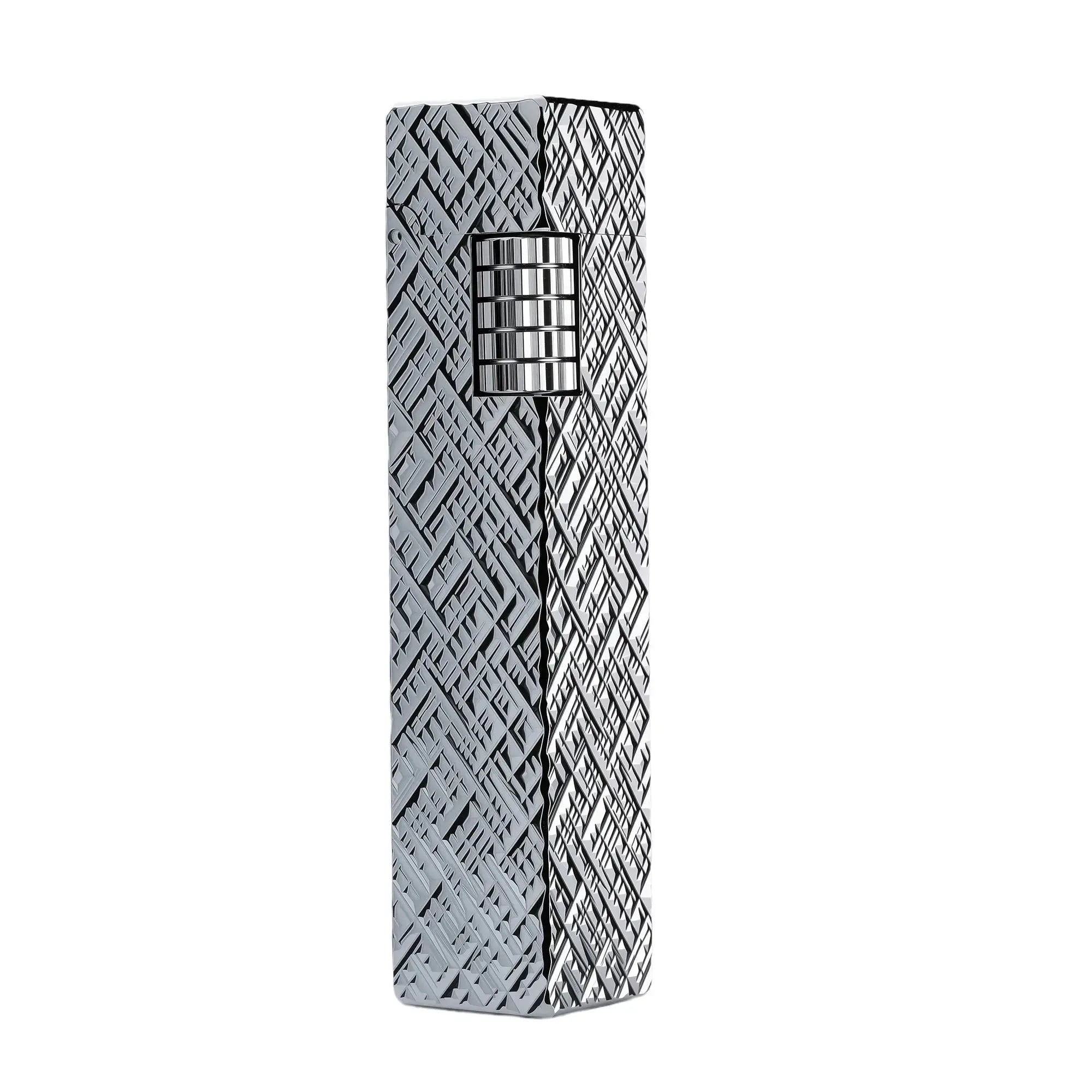 Side Slip - Rectangular Lighter - Silver Carving THORENS