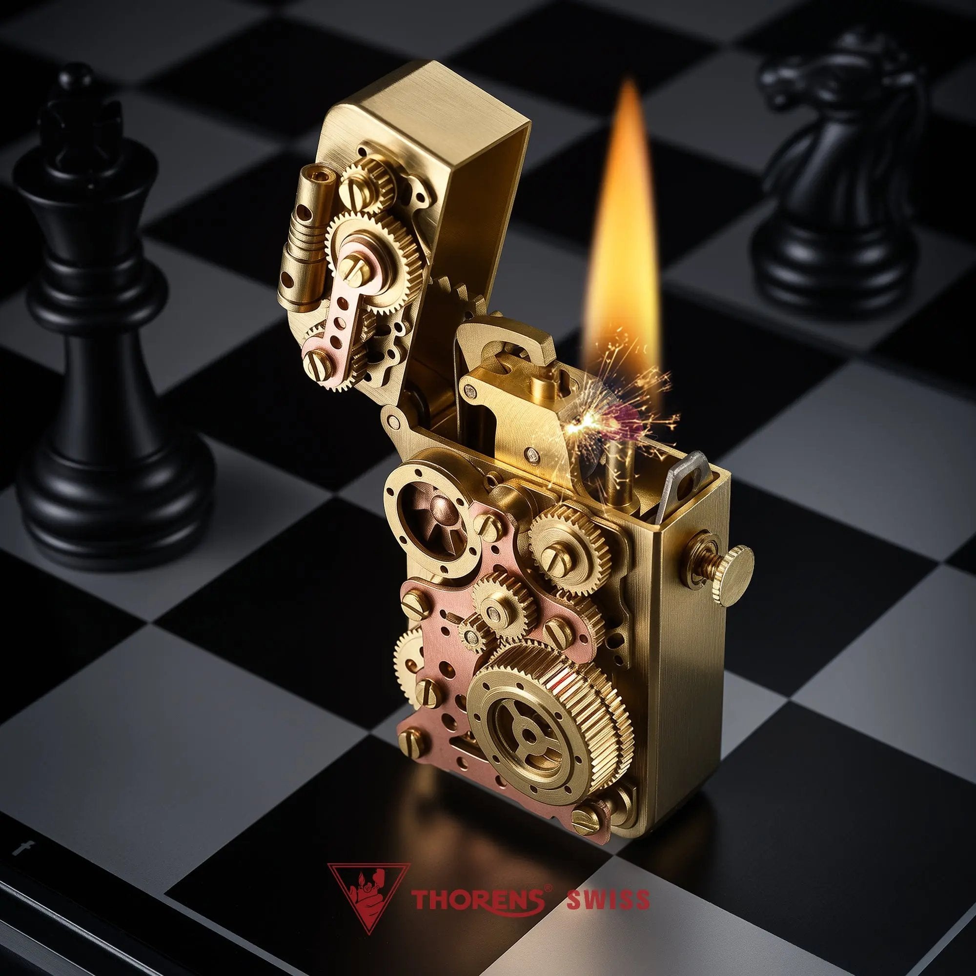スチームパンクギア連結ライター｜真鍮製メカニカルコレクション