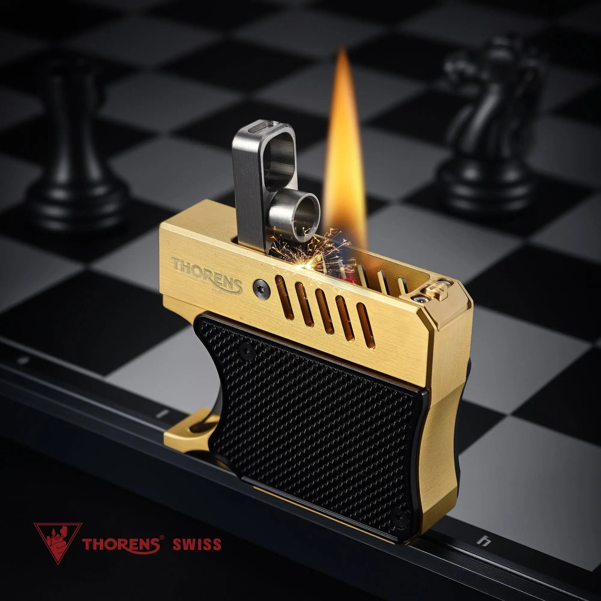 Gun Lighter - Black With Gold THORENS