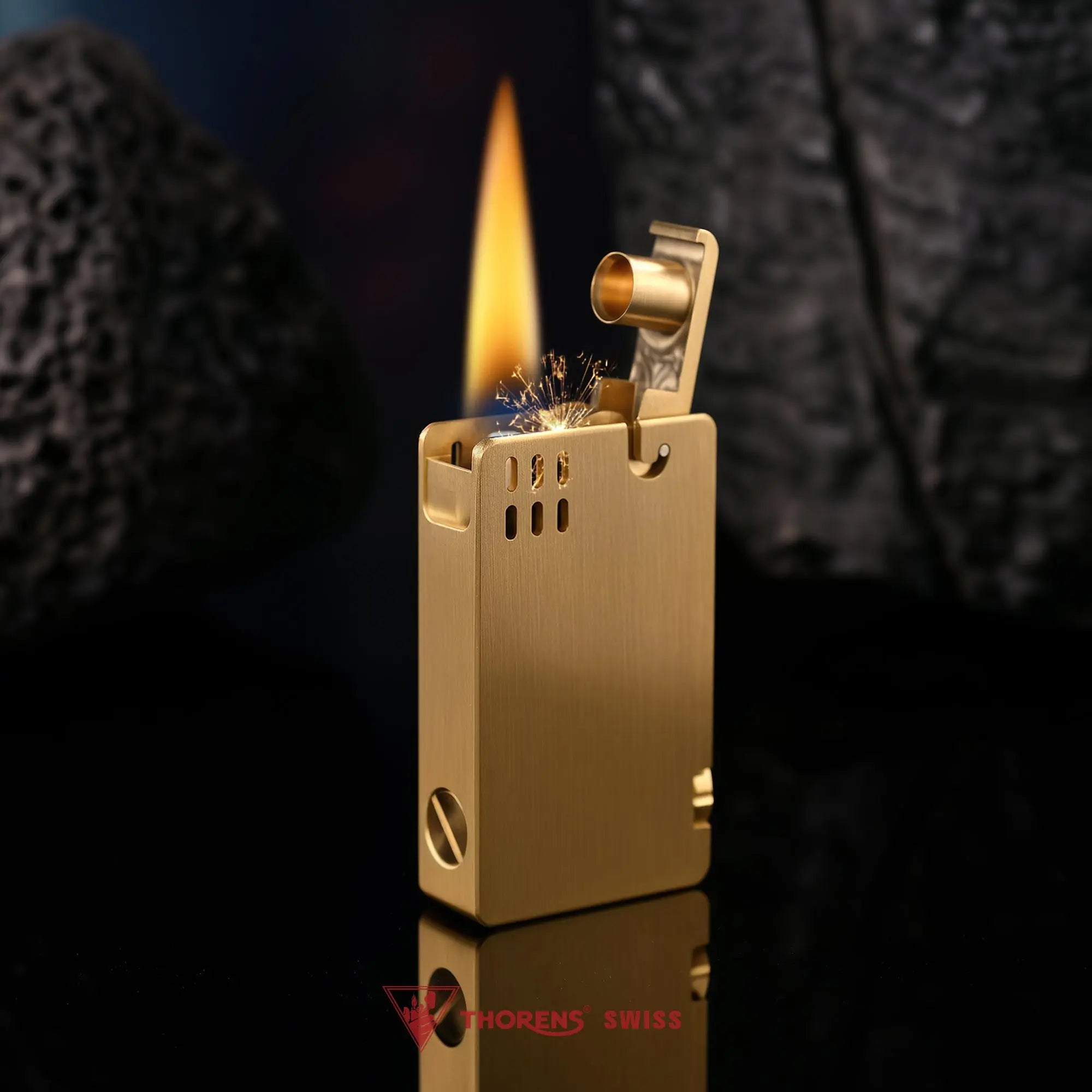 ASPREY Lighter - Glossy -  Brass Finish THORENS