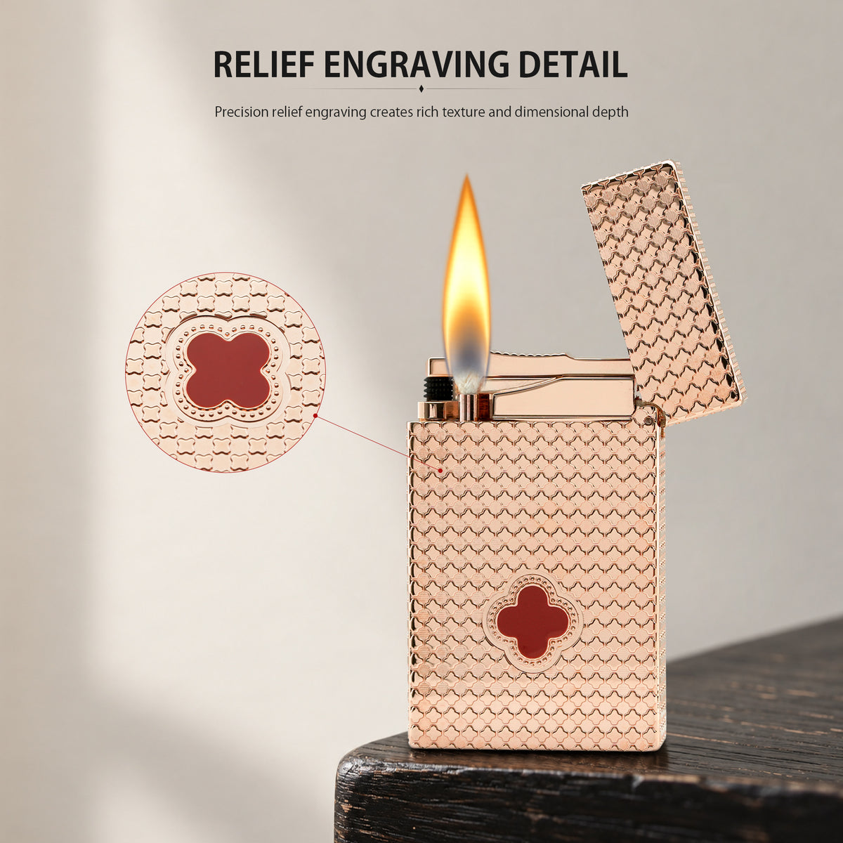 Clover Monogram Rose Gold- Ruby Clover