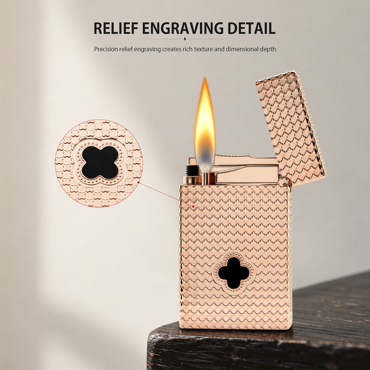 Clover Monogram Rose Gold  - Onyx Clover
