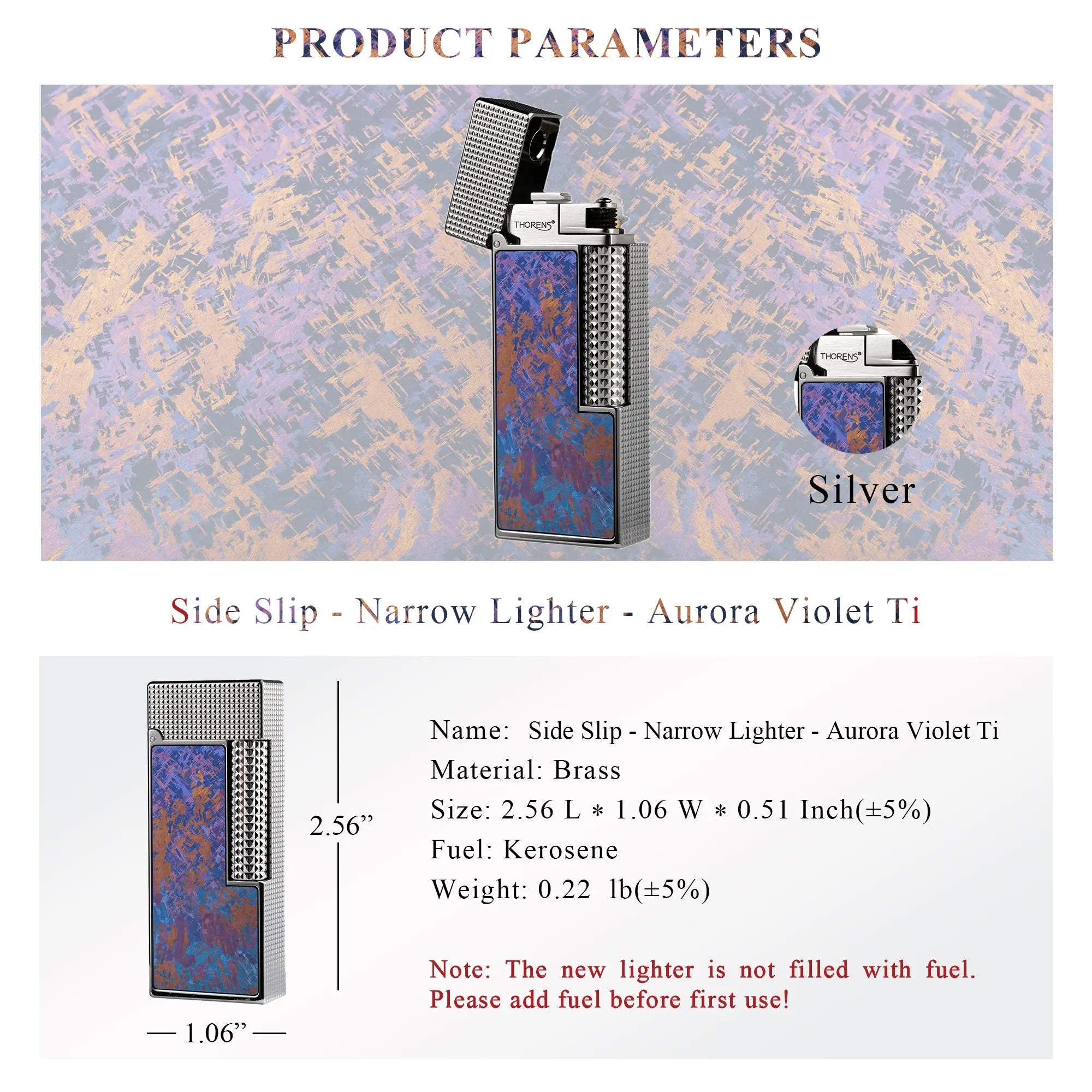 2025 New Products｜Side Slip - Narrow Lighter - Aurora Violet Ti THORENS