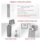 Side Slip - Rectangular Lighter - Small Square - Silver THORENS