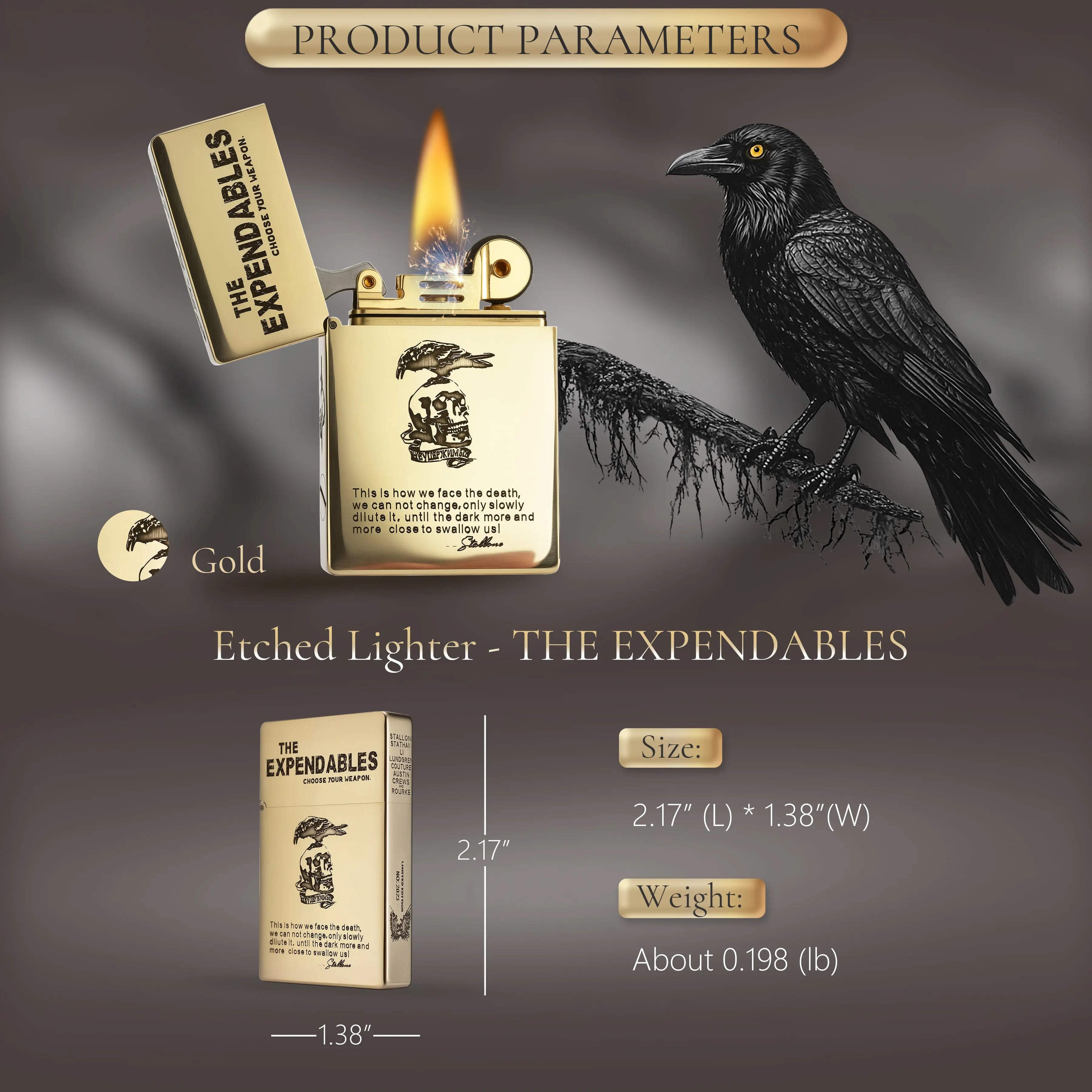 Etched Lighter - THE EXPENDABLES - Copper Color THORENS