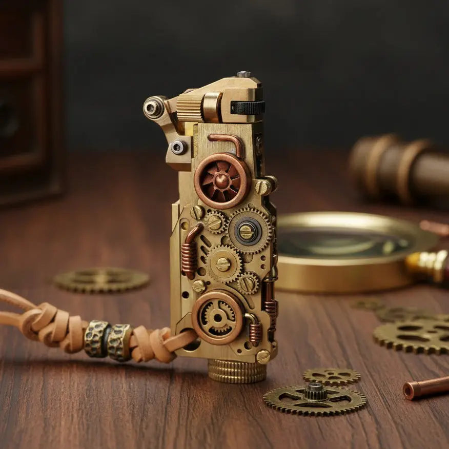 Steampunk – Mechanical Grip - Fine Gear - Brass Finish  