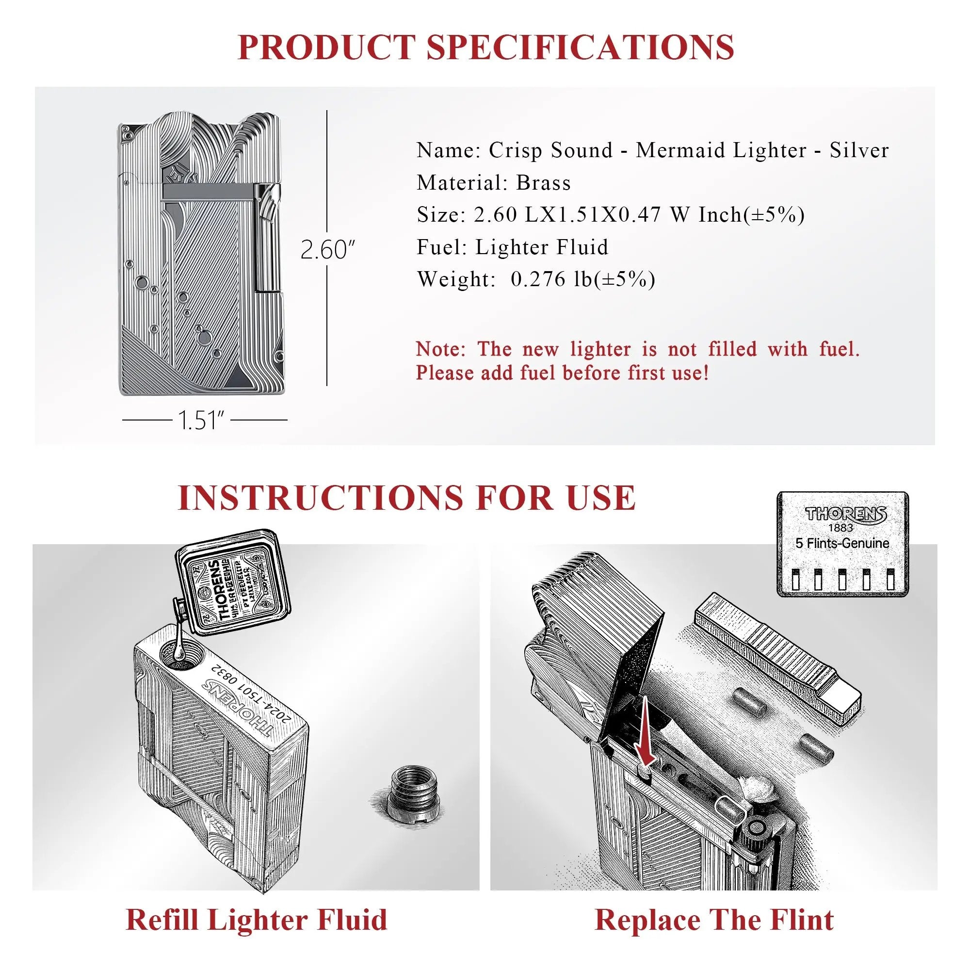 Crisp Sound - Mermaid Lighter - Silver THORENS