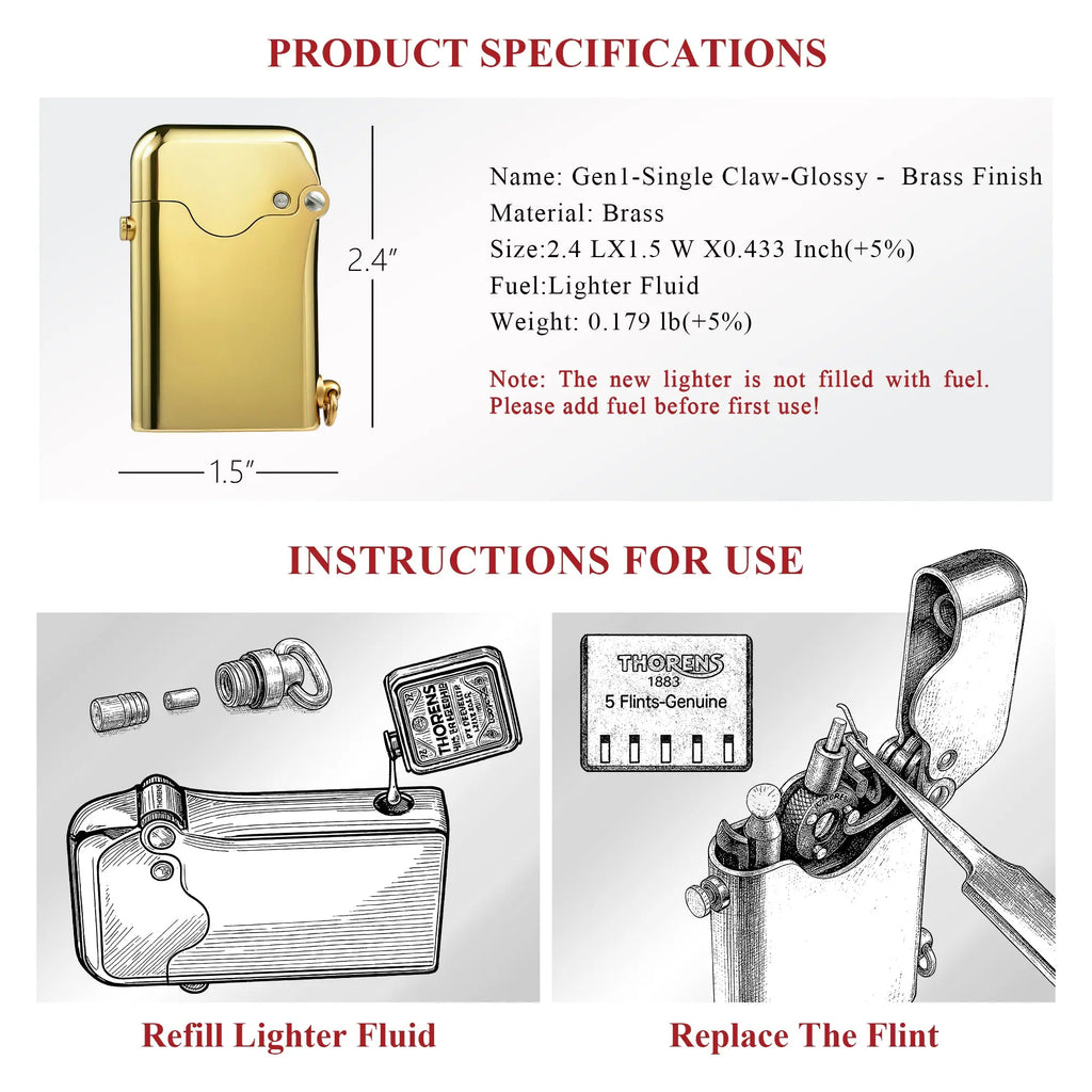 （NEW）Gen 1 - Single Claw - Glossy - Brass Finish THORENS